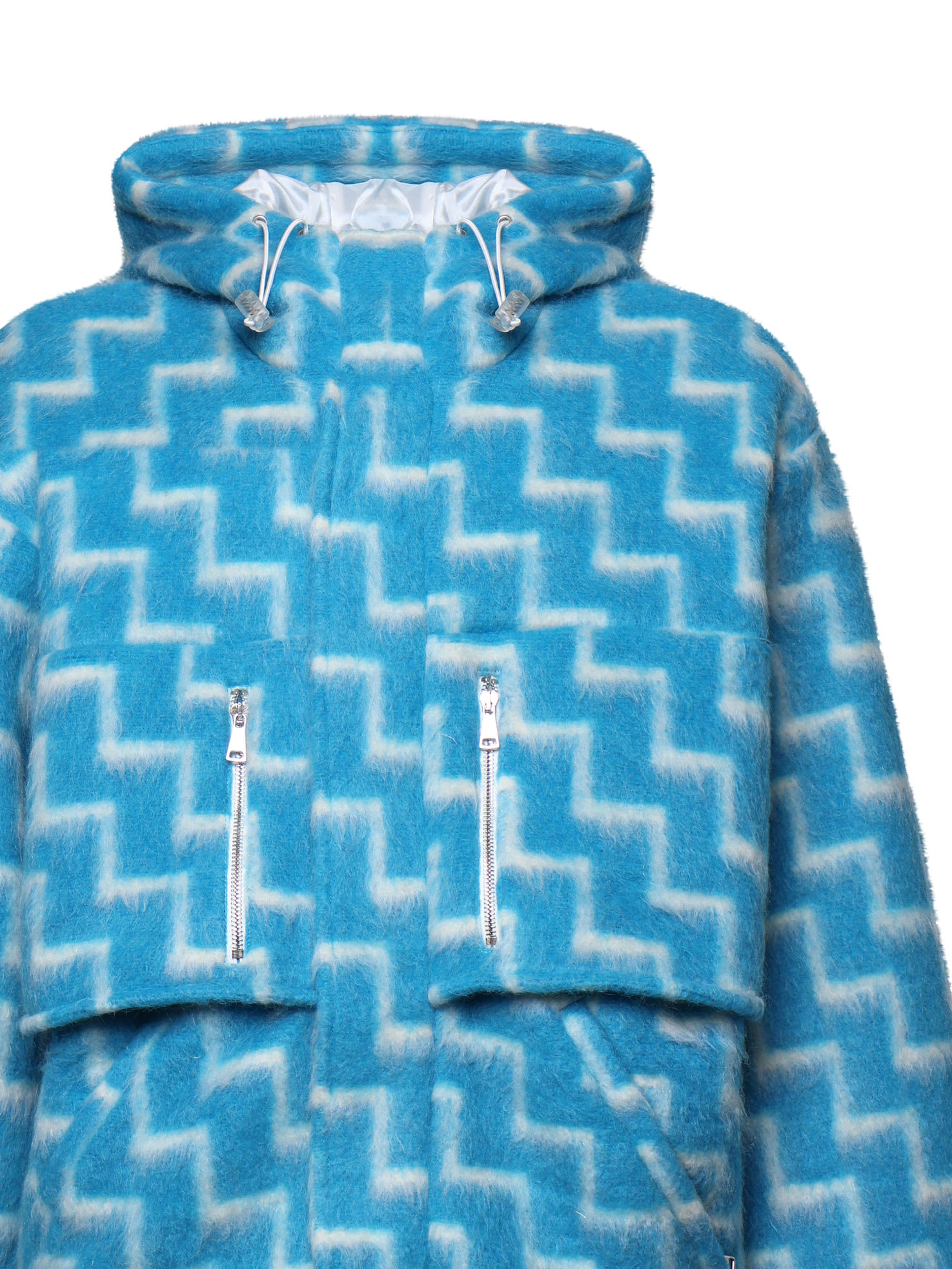 Shop Bonsai Oversized Fish Jacket In Blue And White