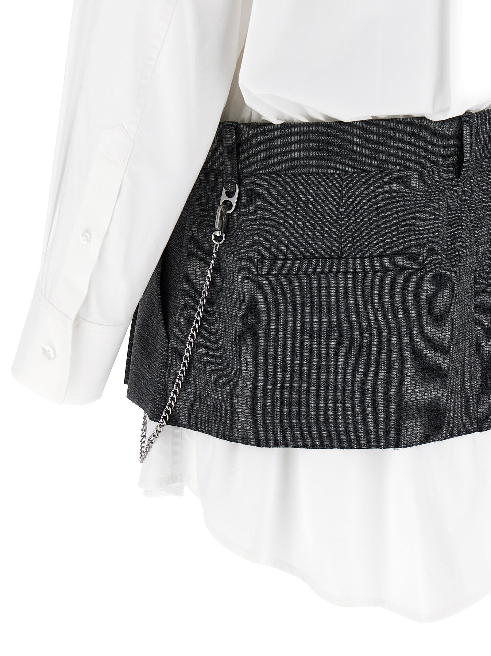 Alexander Wang Pre-styled Shirt Dress W Chain Dress In Gray