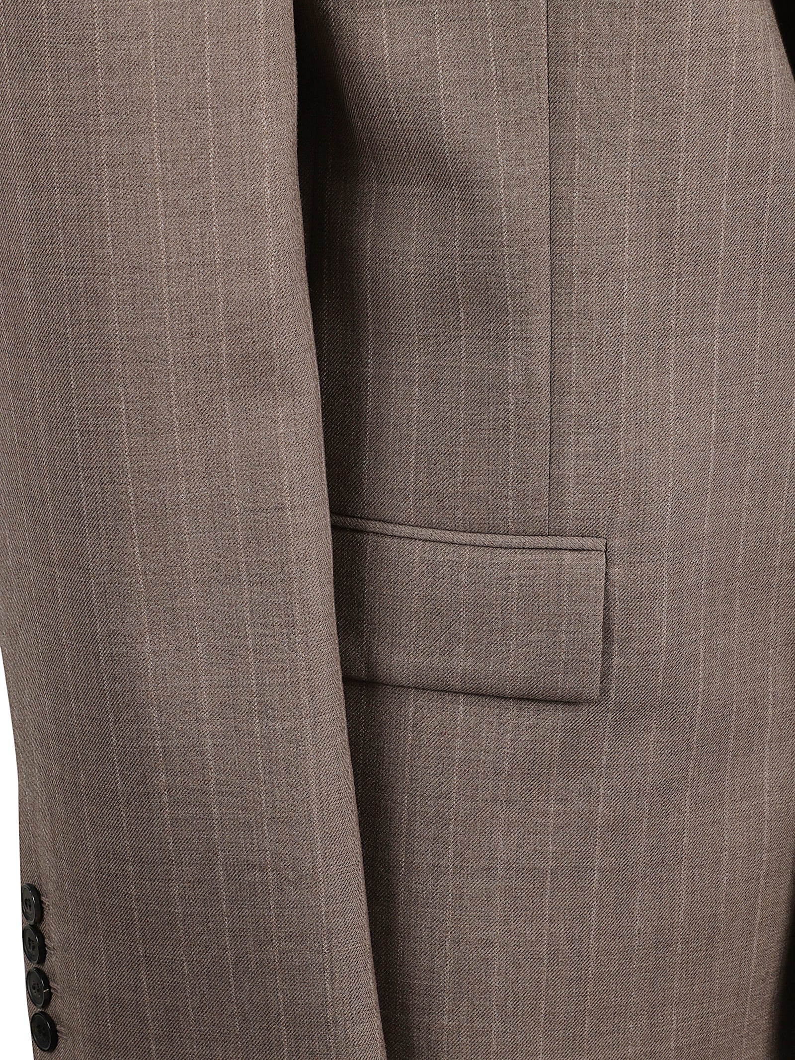 Saint Laurent Single-breasted Blazer In Brown