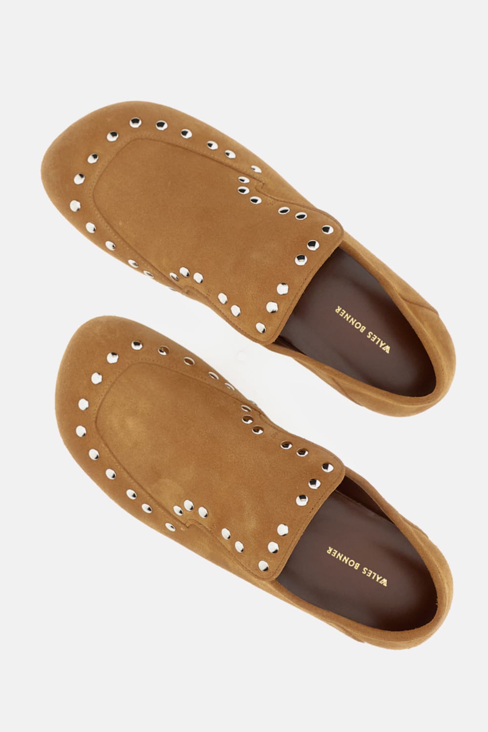 Wales Bonner Stud-embellished Loafers In Brown