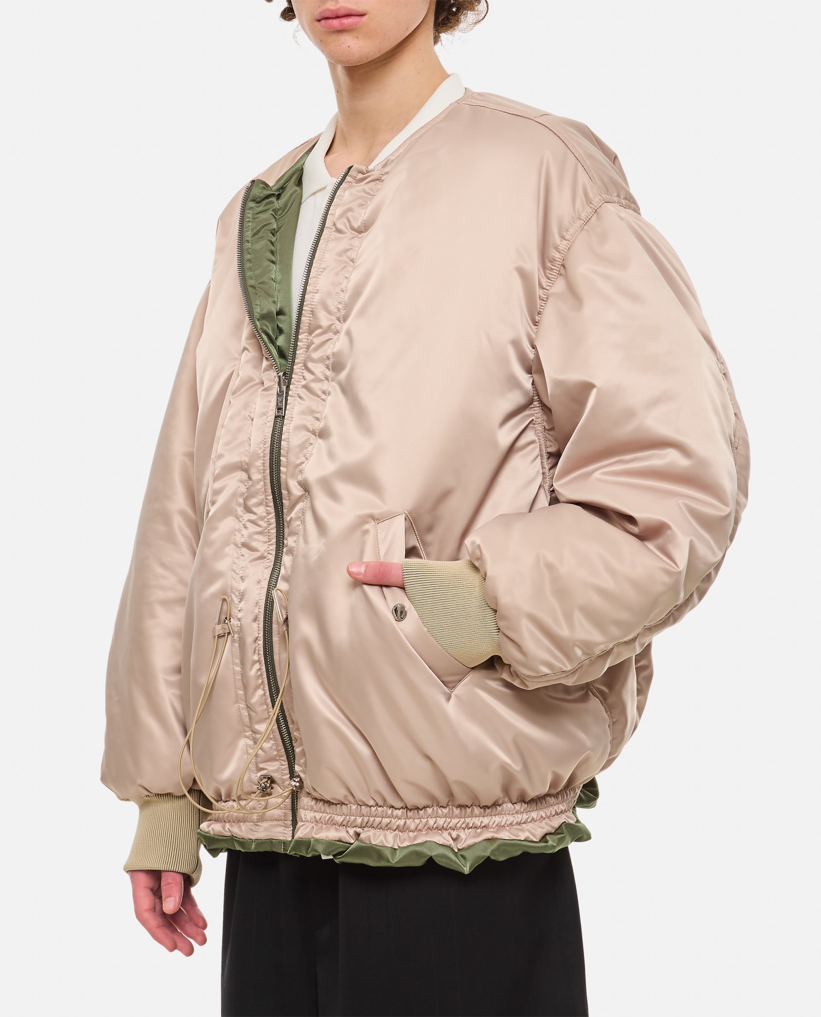 Shop Wooyoungmi Nylon Bomber Jacket In Green