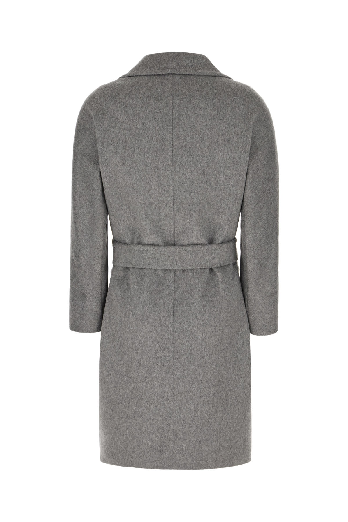 Max Mara Grey Cashmere Blend Coat In Grigio