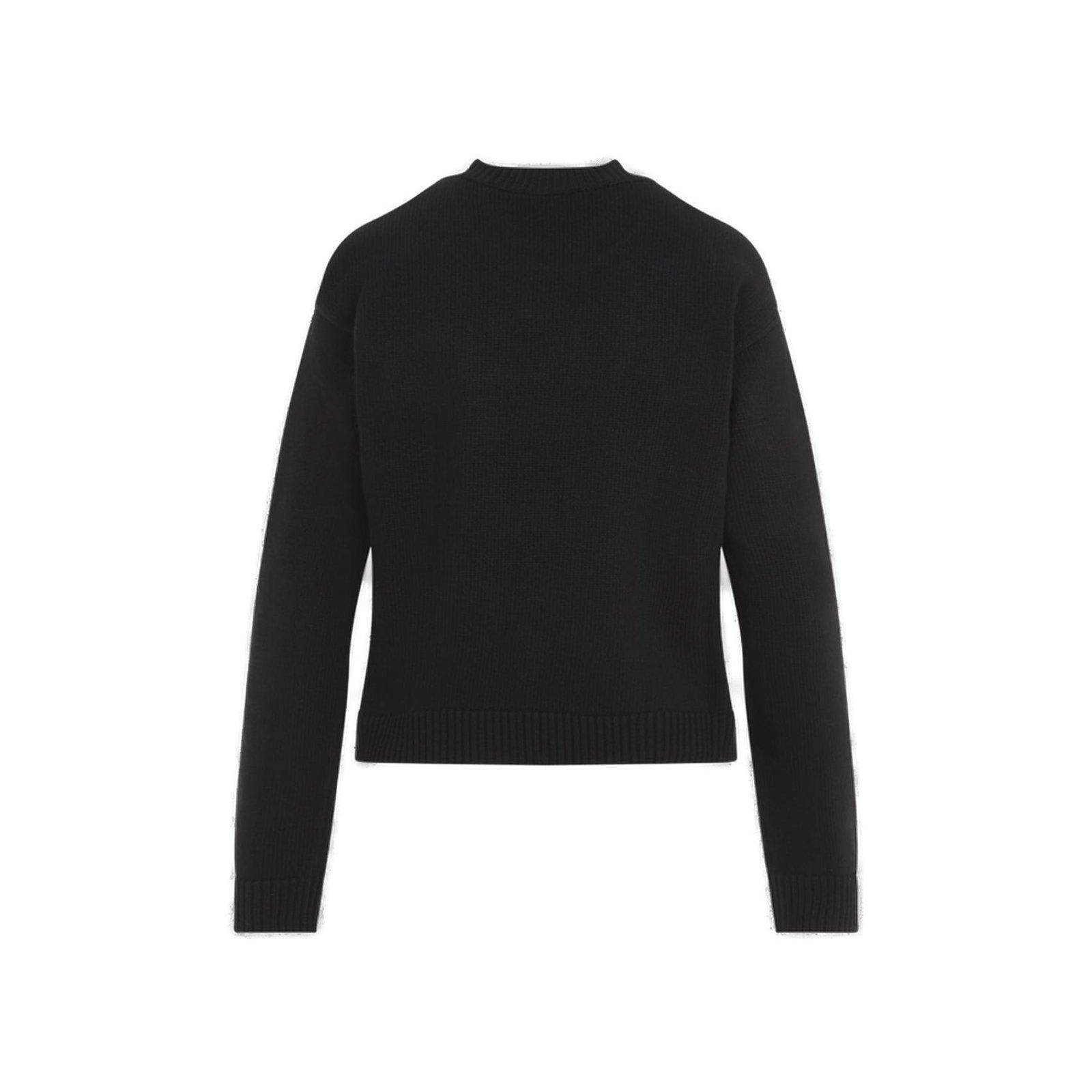 Shop Gucci Logo Intarsia Knit Sweater In Black