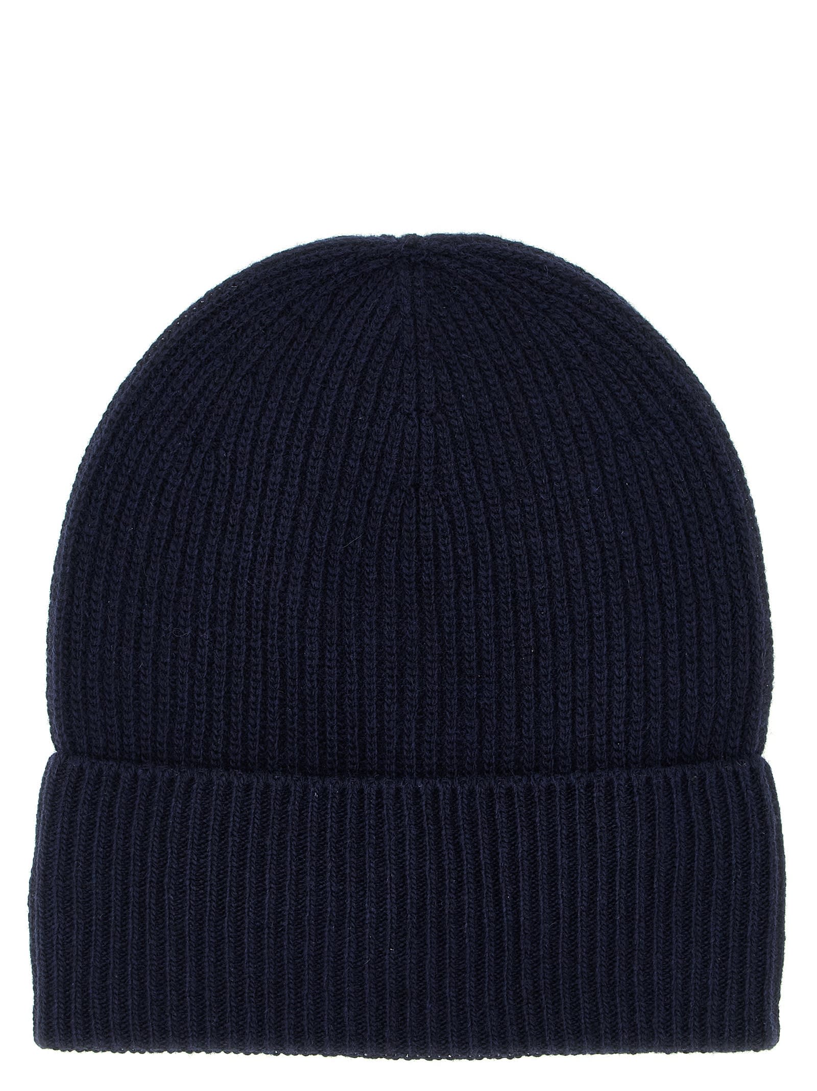 Moncler Wool And Cashmere Beanie In Blue