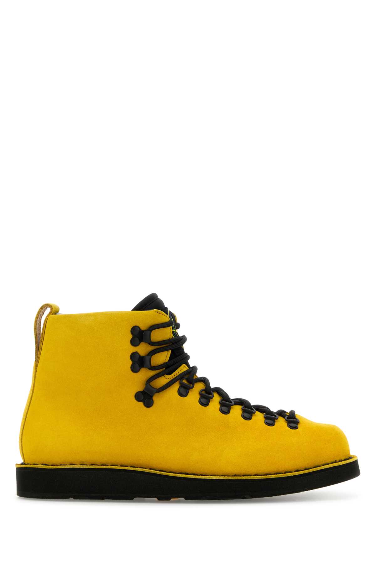 Shop Stone Island Yellow Leather S0204 Nabuk Sneakers