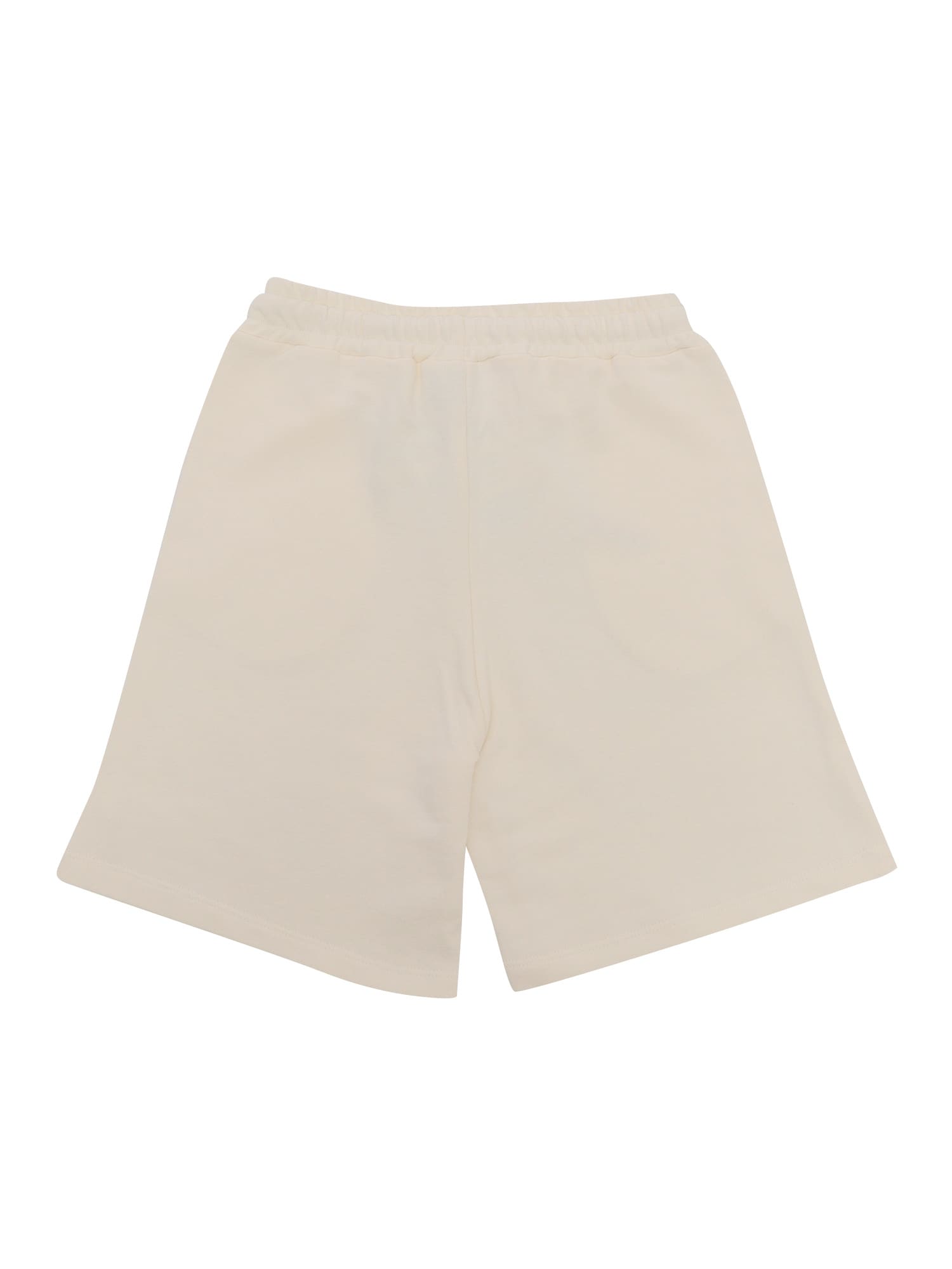 Shop Msgm Bermuda Shorts With Prints In Cream