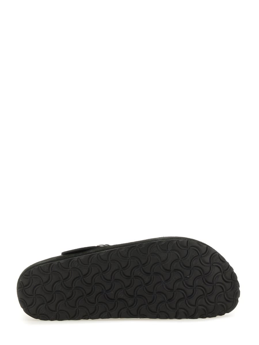 Birkenstock Suede London Sabot In Black