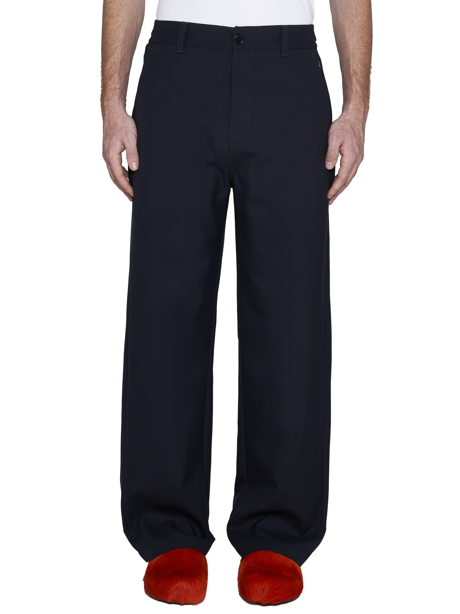 Shop Marni Pants In Blu Black