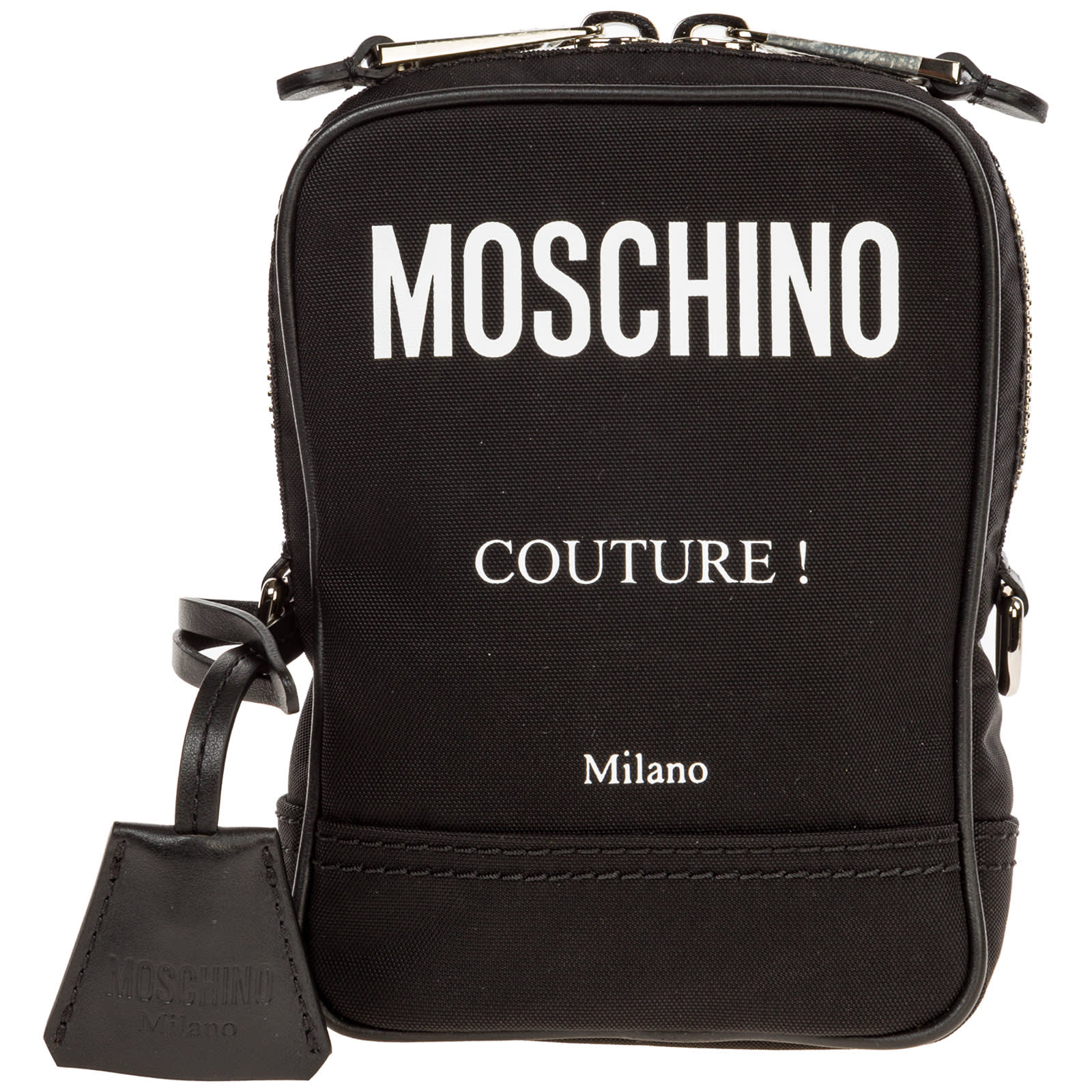 Moschino Dober-man Crossbody Bags In Nero