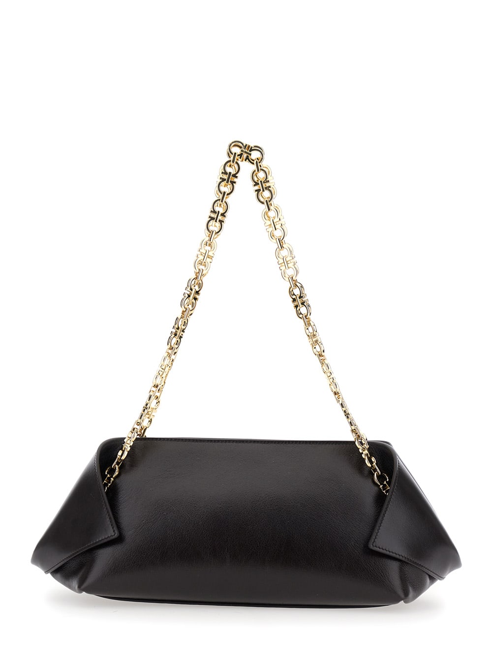 Ferragamo Brown Shoulder Bag With Logo Strap And Logo Lettering On The Front In Leather Woman In Brown