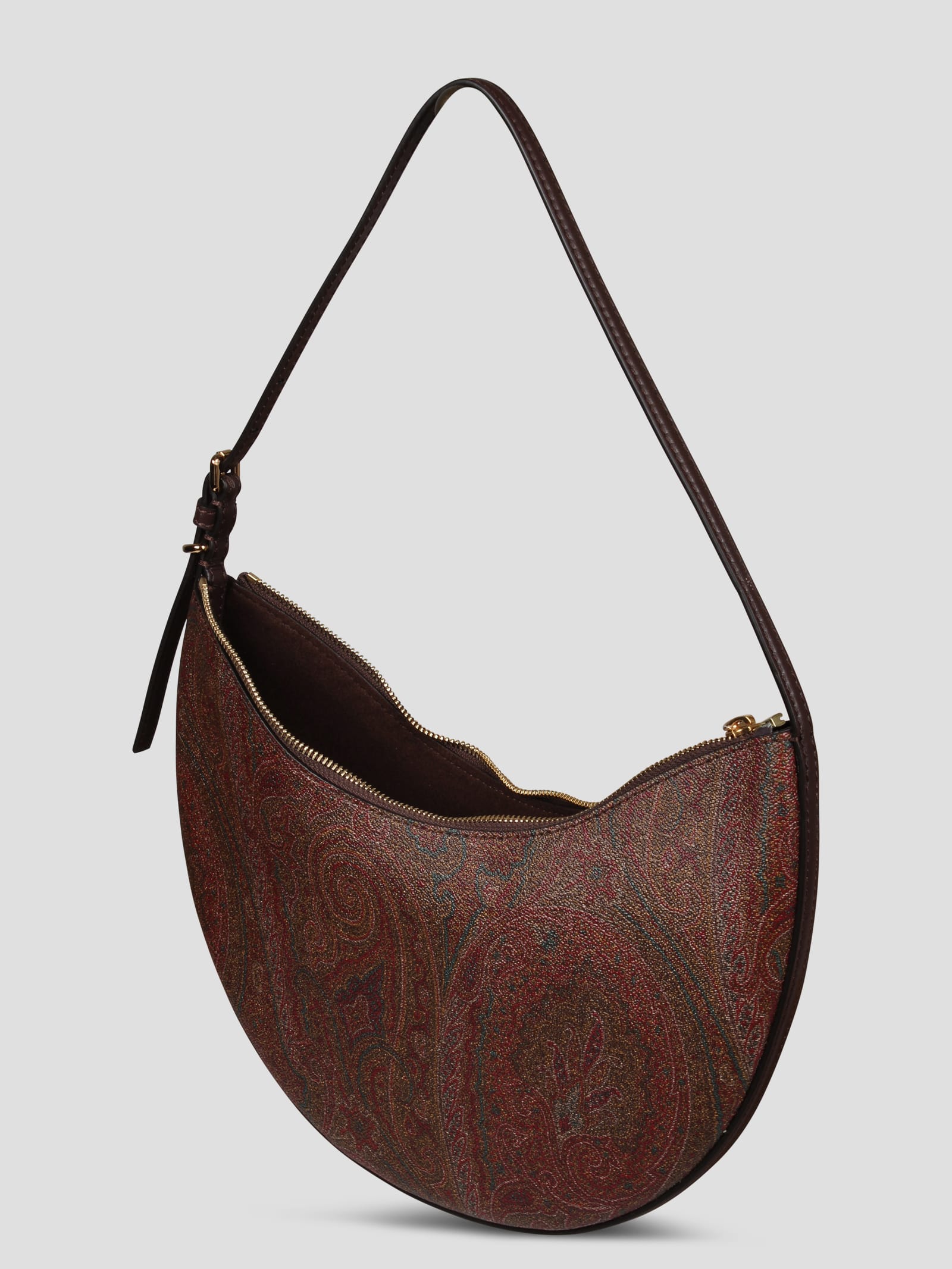 Shop Etro Essential Medium Hobo Bag In Brown