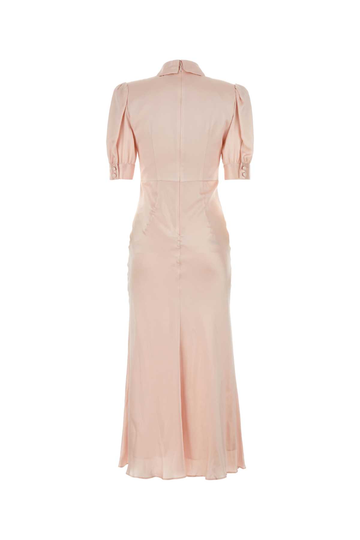 Shop Alessandra Rich Pastel Pink Satin Dress In Lightpink