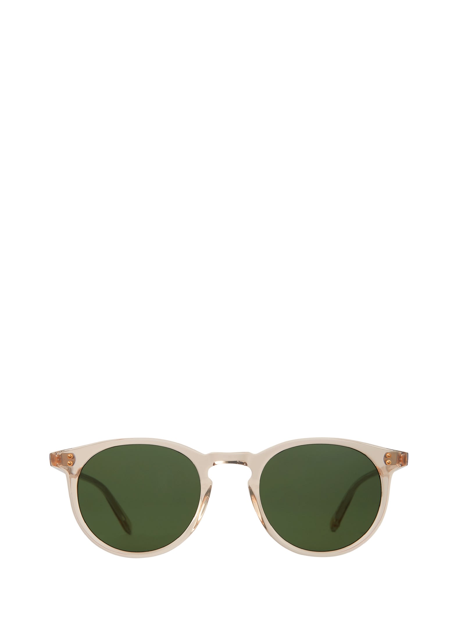Shop Garrett Leight Carlton Sun Bio Beige Crystal/bio Green Sunglasses
