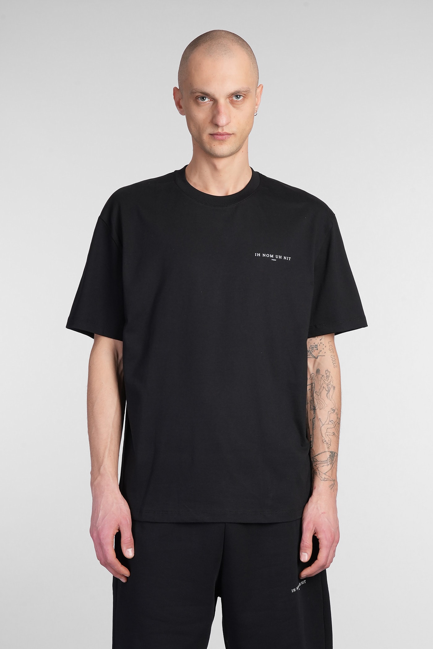 T-shirt In Black Cotton