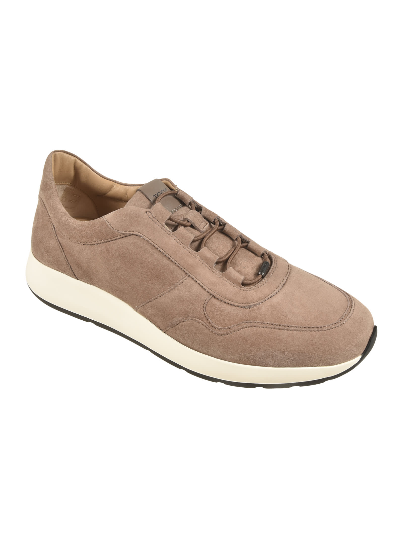 Tod's Round Toe Suede Finish Rubber Sole Sneakers