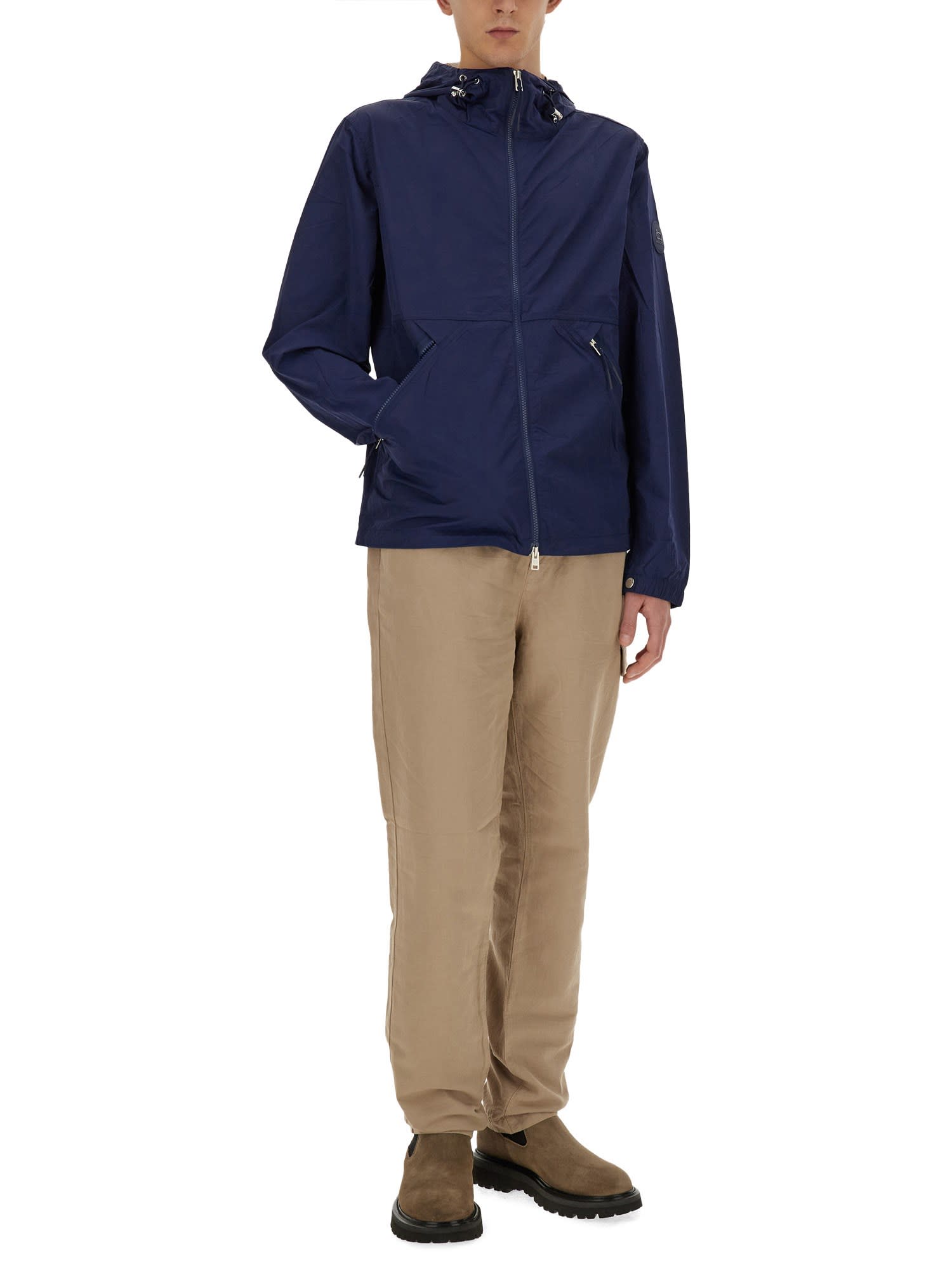 Shop Woolrich Nylon Jacket In Maritime Blue