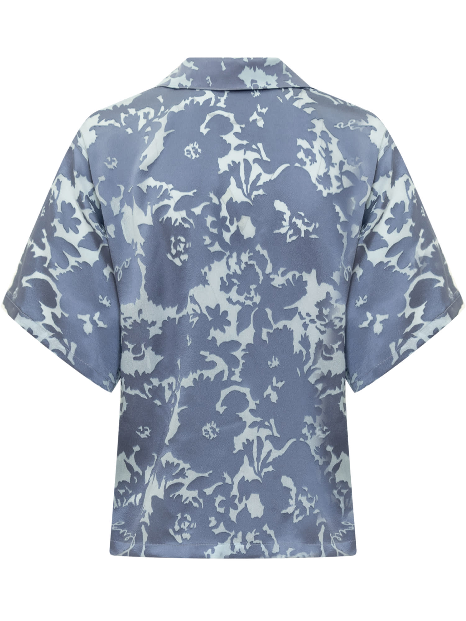 Shop Kenzo Shirt With Flower Camo Pattern In Blue
