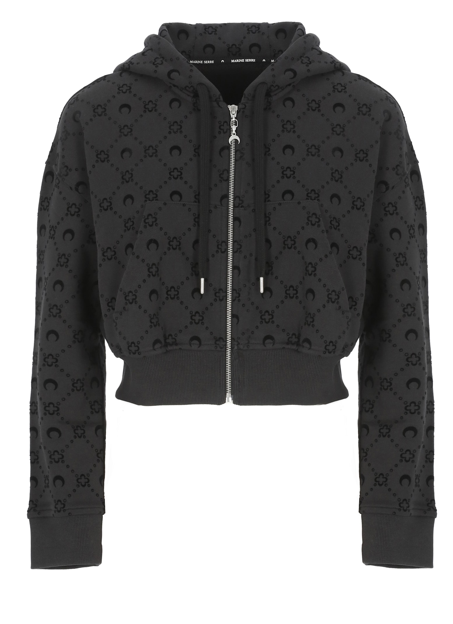 Marine Serre Moonogram Hoodie In Black