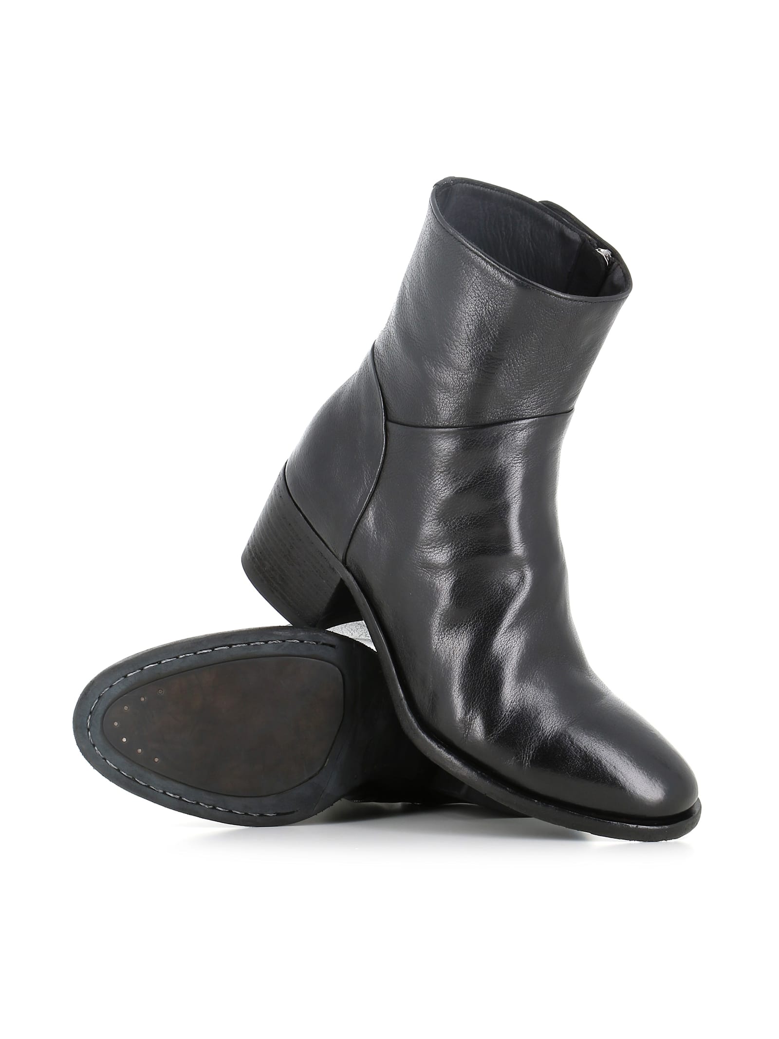 Officine Creative 55mm Denner Zip-detail Leather Boots In Black