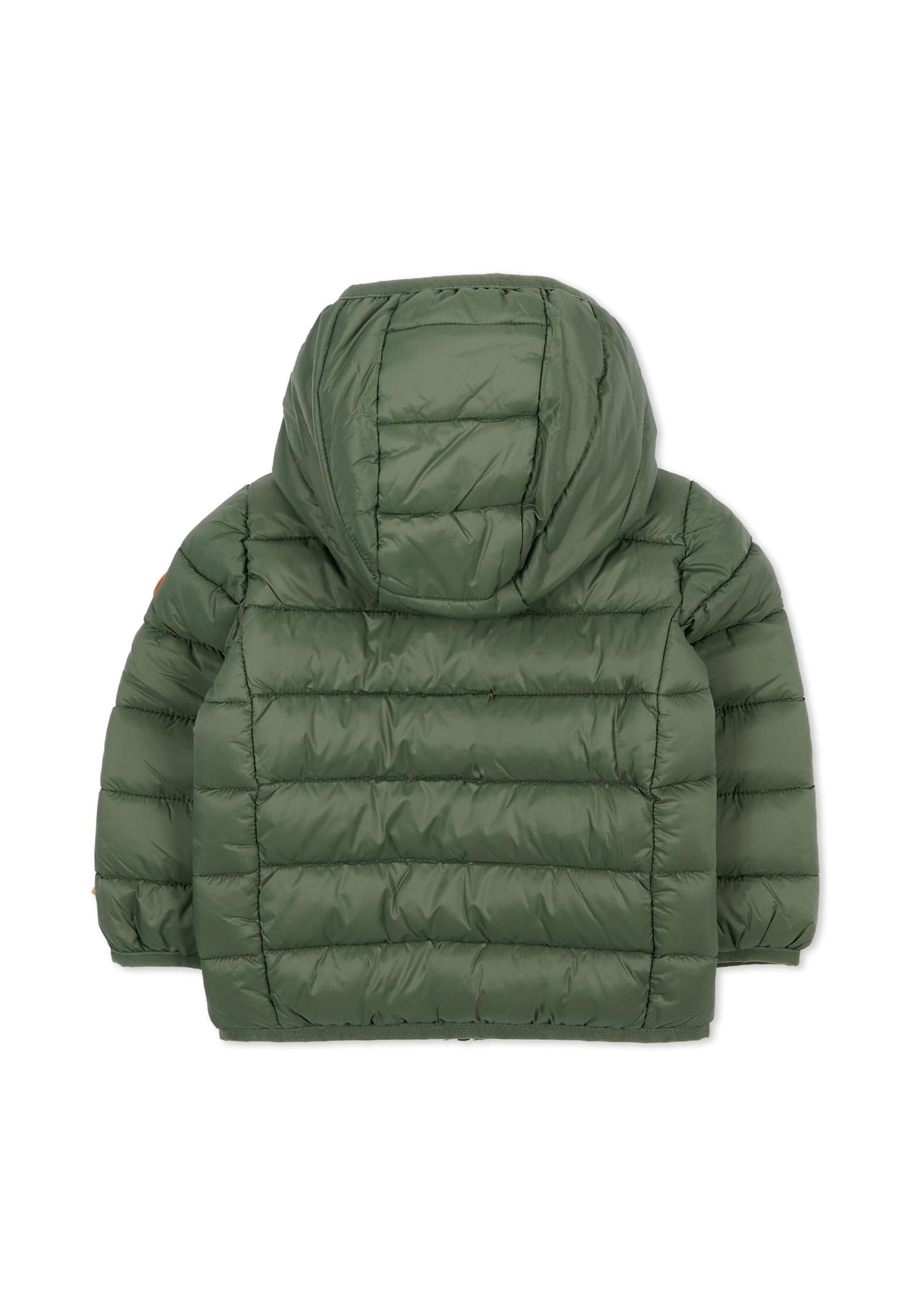 Save The Duck Green Down Jacket For Baby Boy With Logo In Green