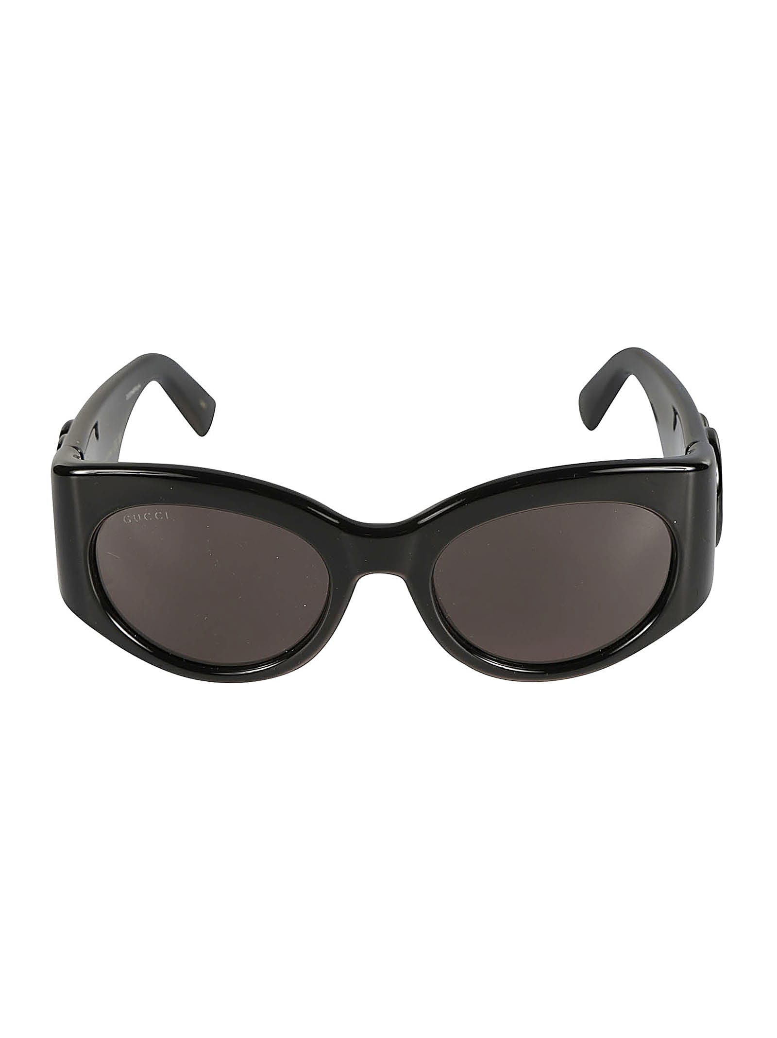 Shop Gucci Round Sunglasses In Black