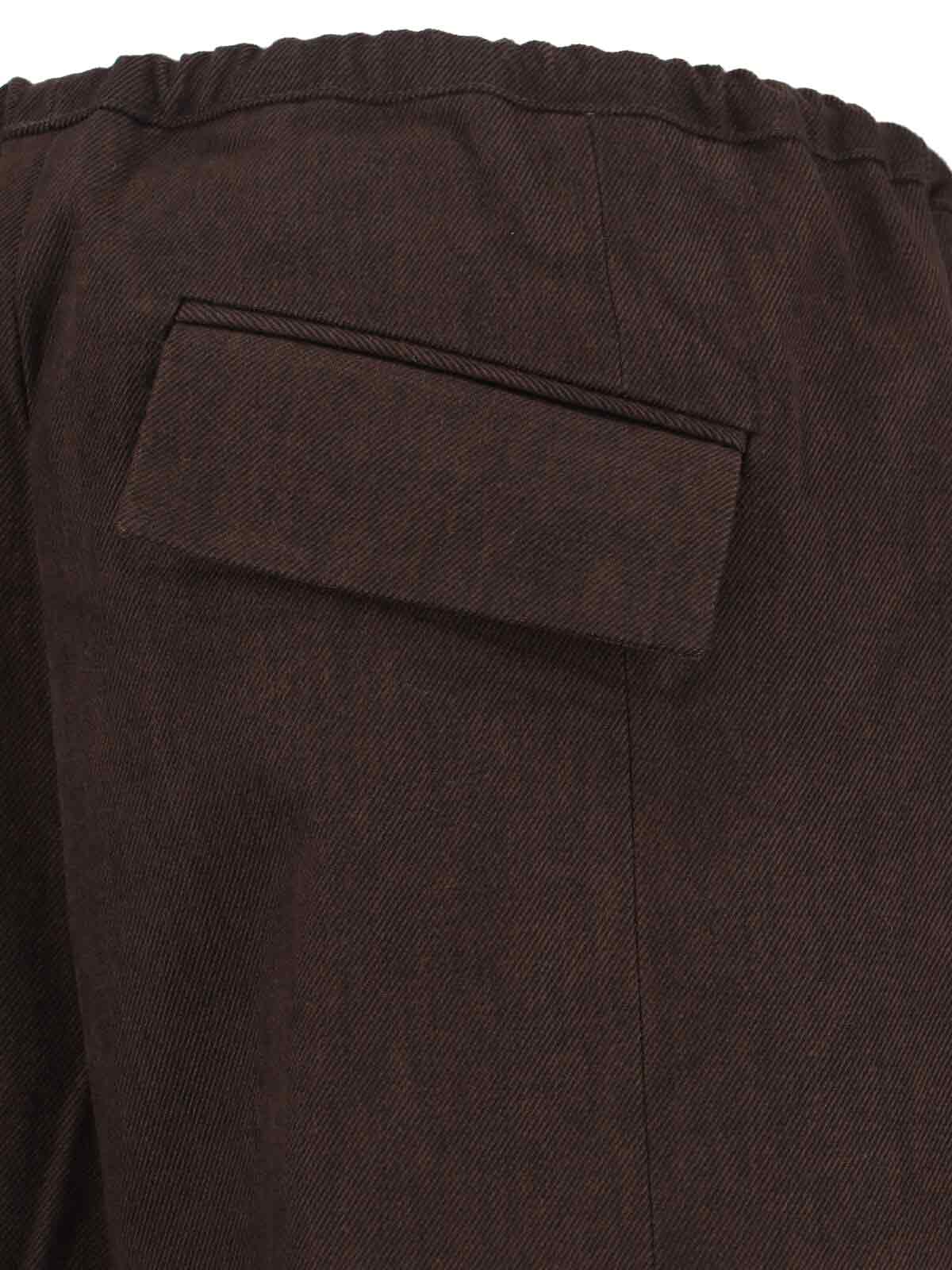 Sibel Saral Wide-leg Trousers With Elastic Waistband And Minimalist Design In Brown