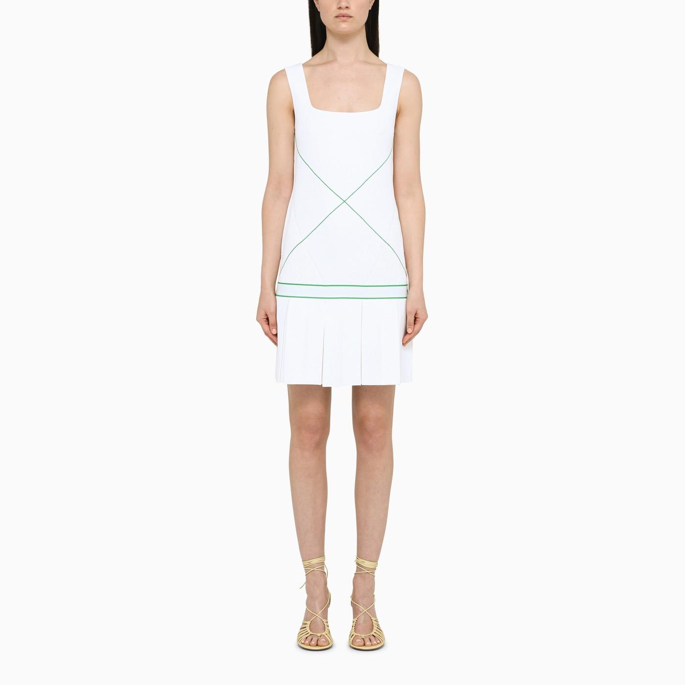 Shop Bottega Veneta White Logo-embroidery Tennis Dress
