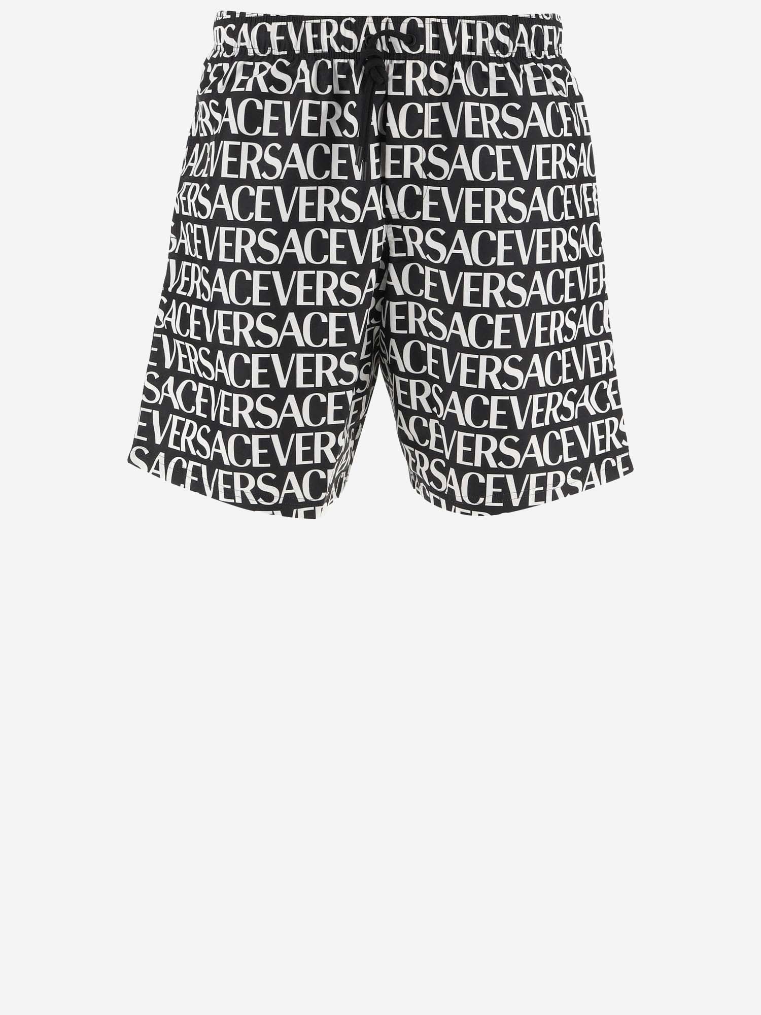 VERSACE ALL-OVER LOGO PRINT SWIMSUIT