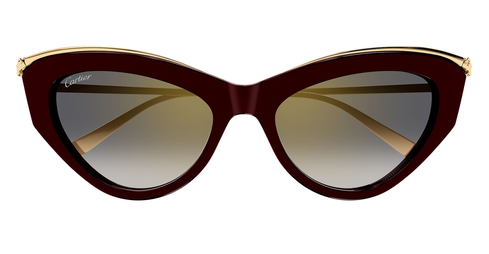 Cartier Eyewear Panthère De Cartier Ct0596s-004 – Burgundy / Gold Sunglasses