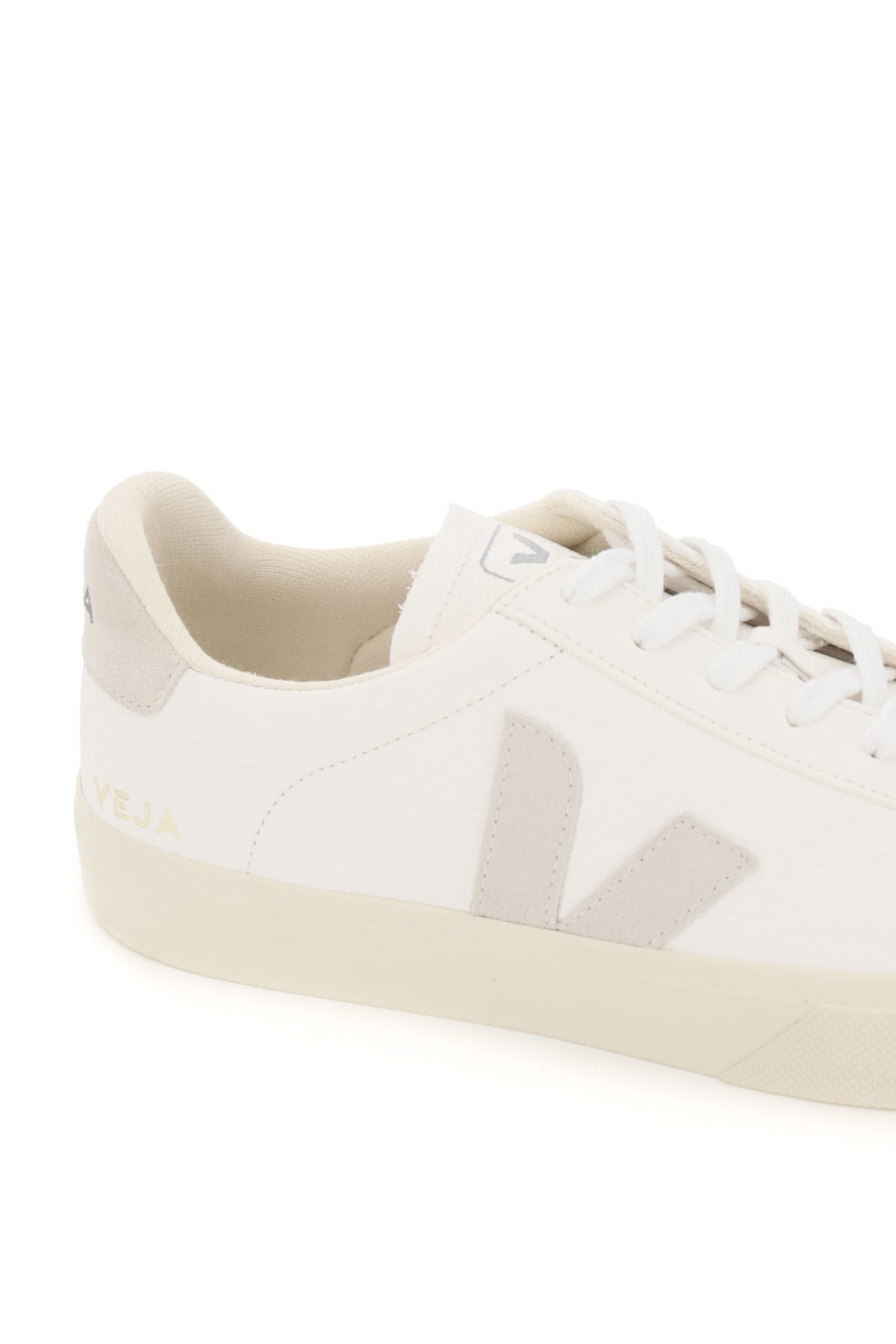 Shop Veja Campo Chromefree Leather Sneakers In Extra White Natural Suede (white)