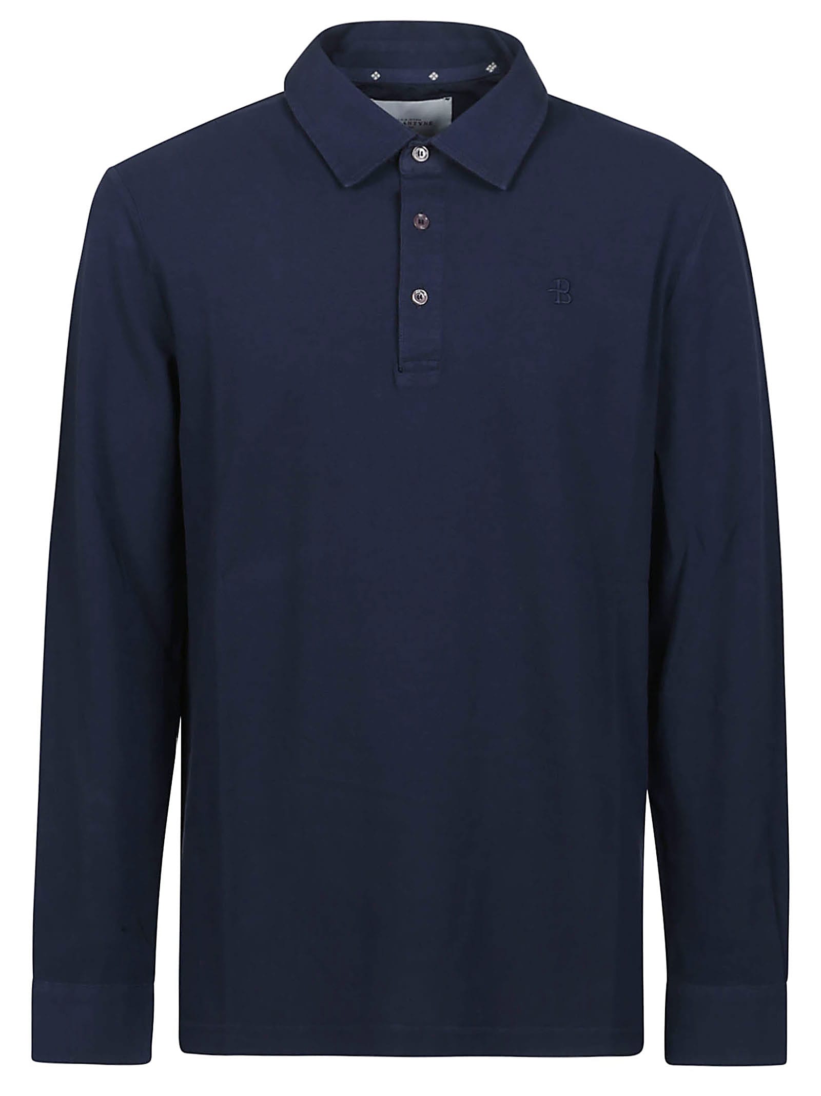 Shop Ballantyne Long Sleeve Polo Shirt In Mistero