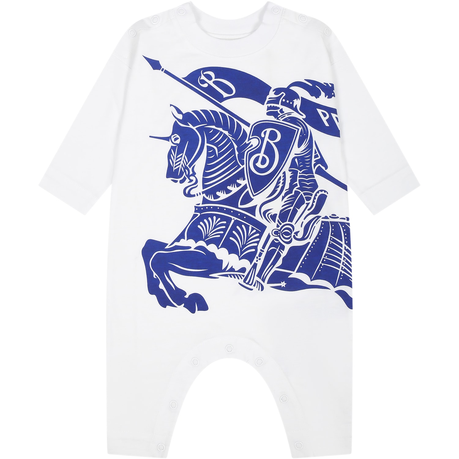 Shop Burberry White Babygrow For Babykids With Print