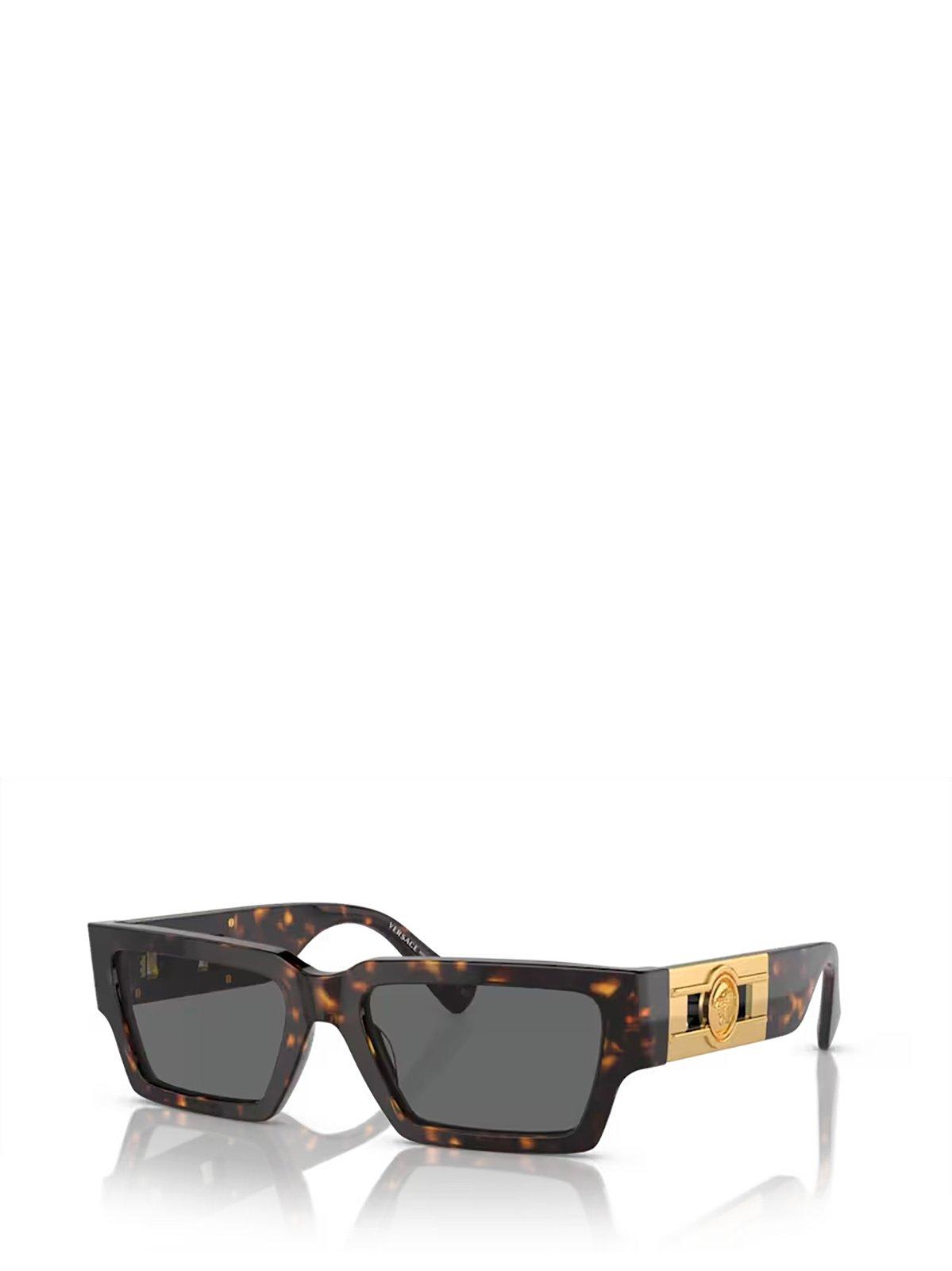 Shop Versace Rectangle Frame Sunglasses In 108/87