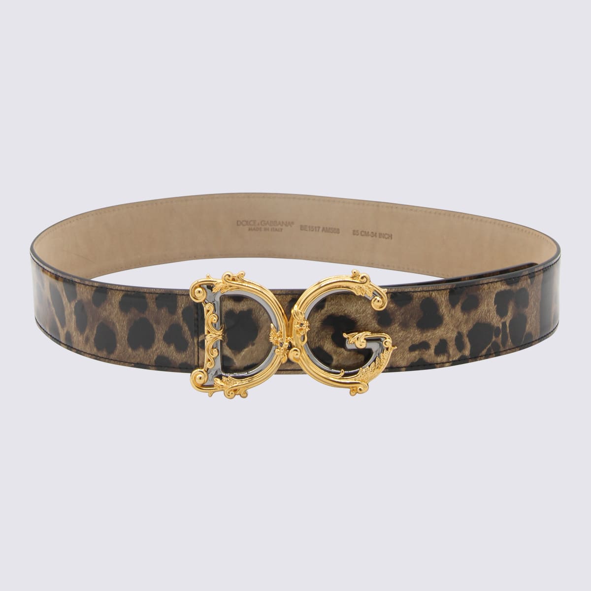 Dolce & Gabbana Brown And Black Leather Belt In Leo