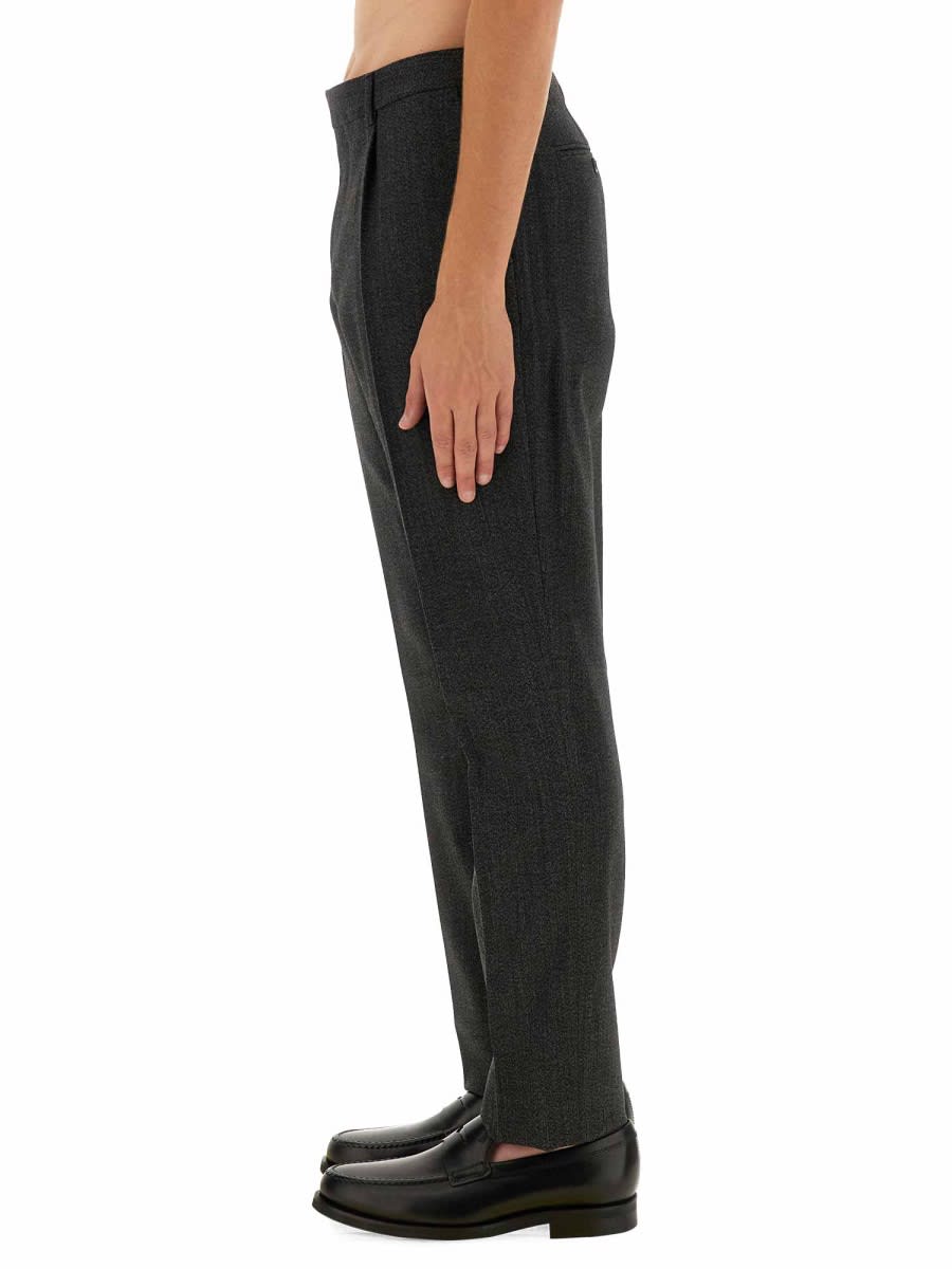 Shop Lardini Straight Leg Pants In Charcoal