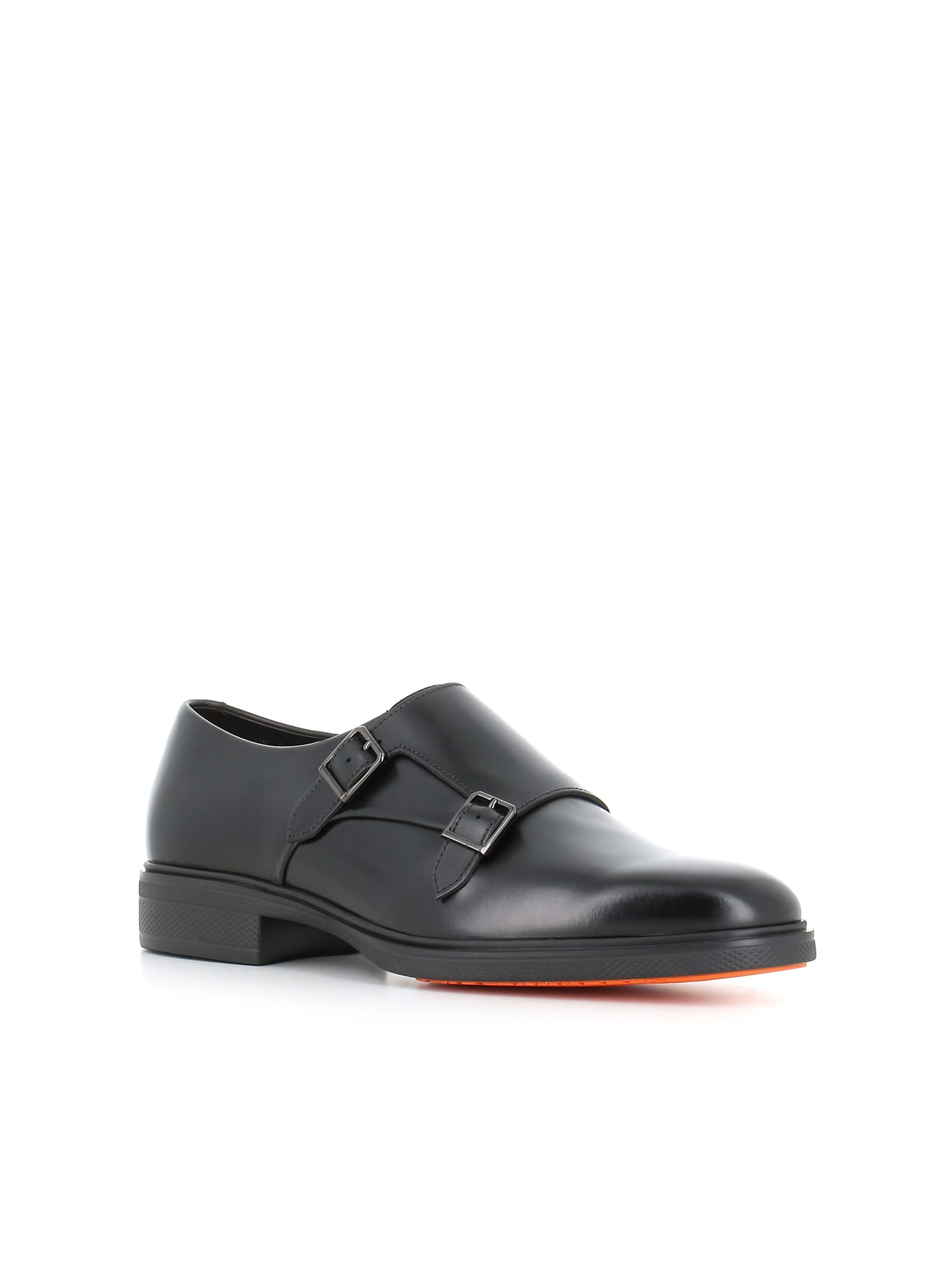 Shop Santoni Double Monk Easy In Black