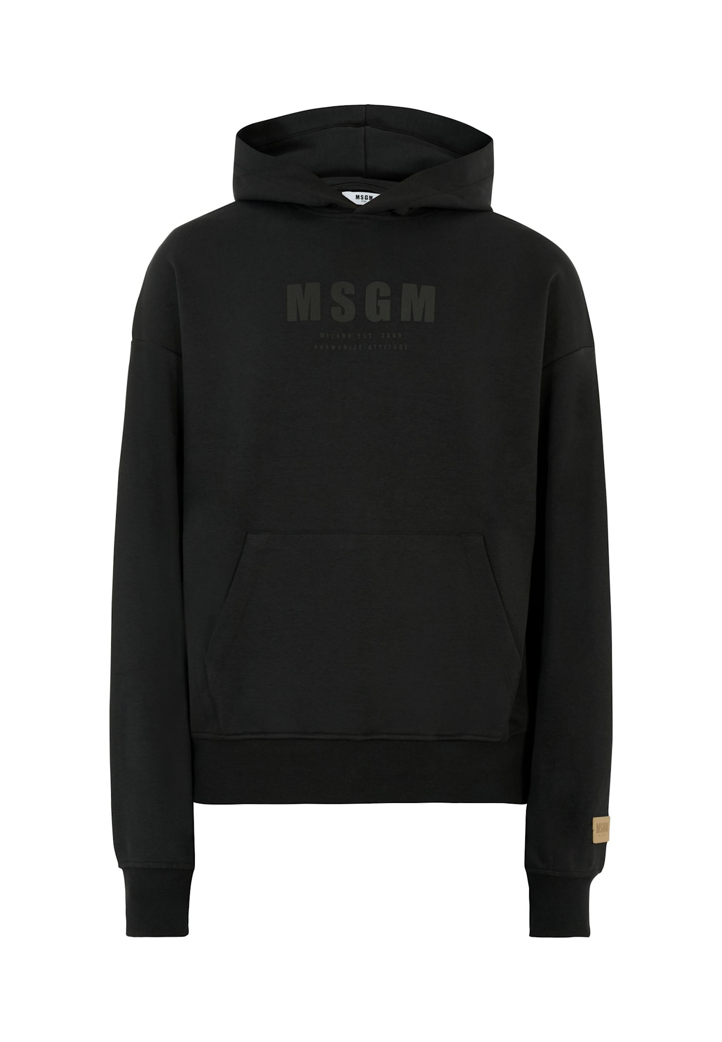Msgm Black Sweatshirt For Kids With Logo In Black