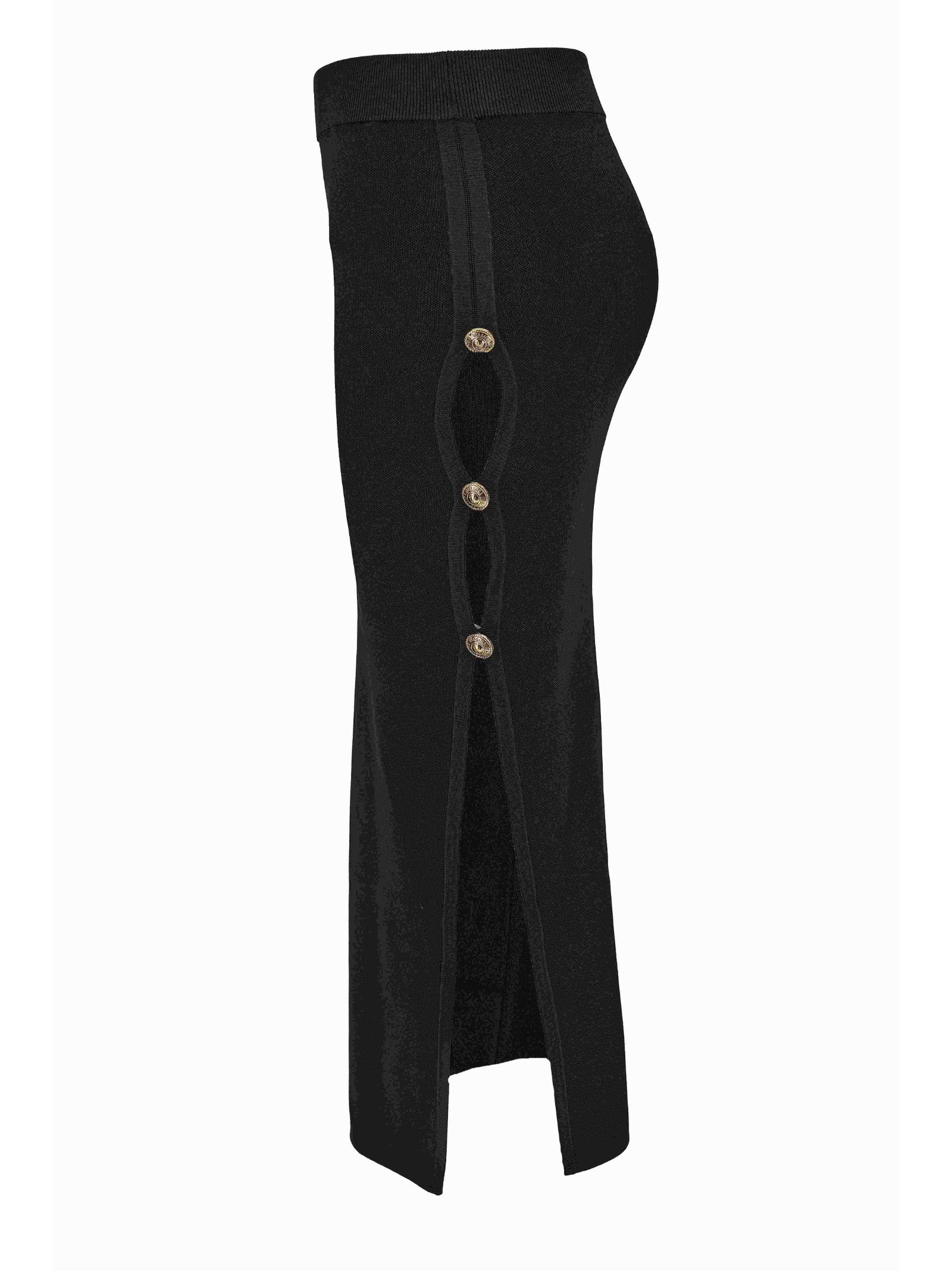 Versace Jeans Couture Decorative-button Midi Skirt In Black