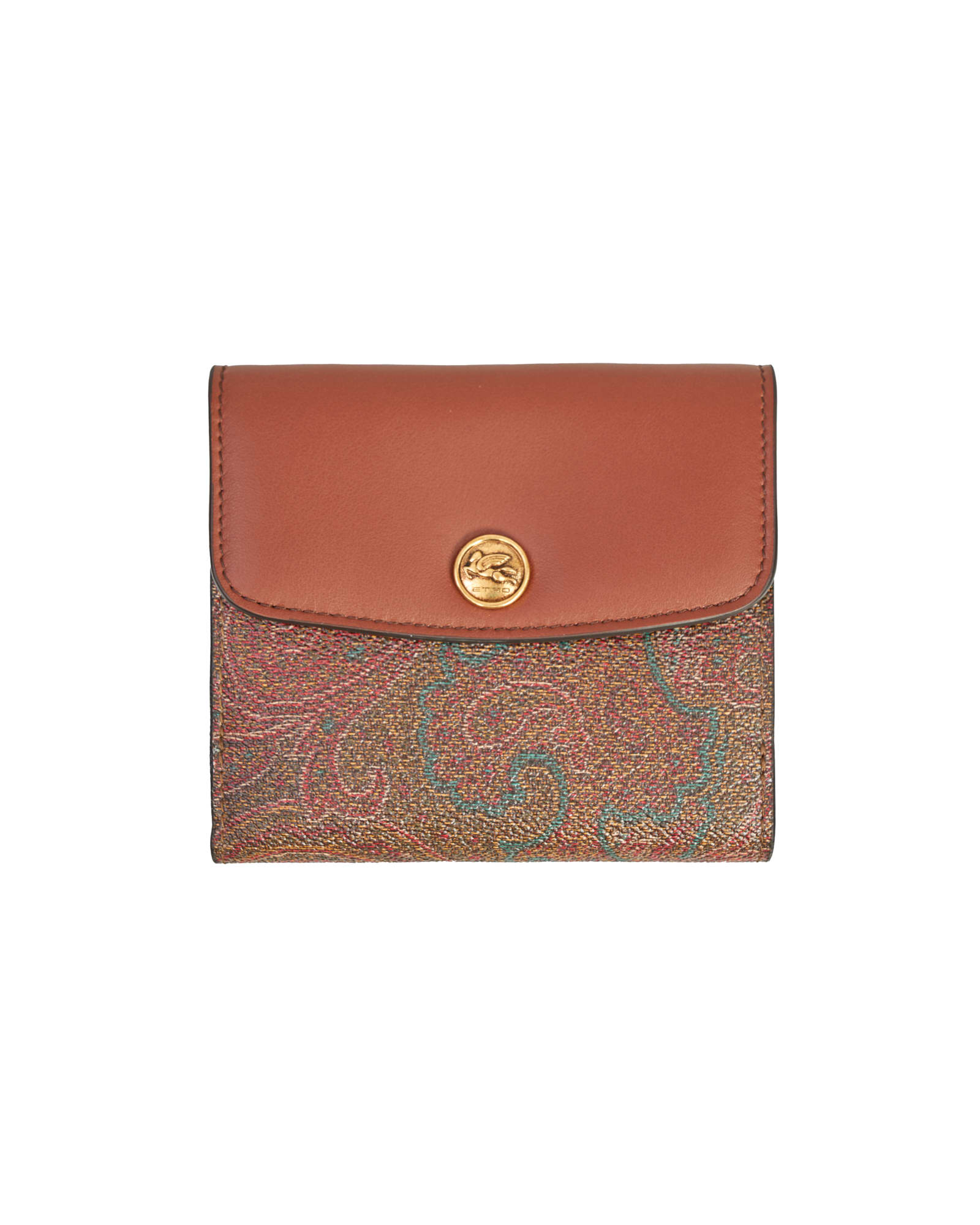 Etro Paisley Wallet In Leather Brown