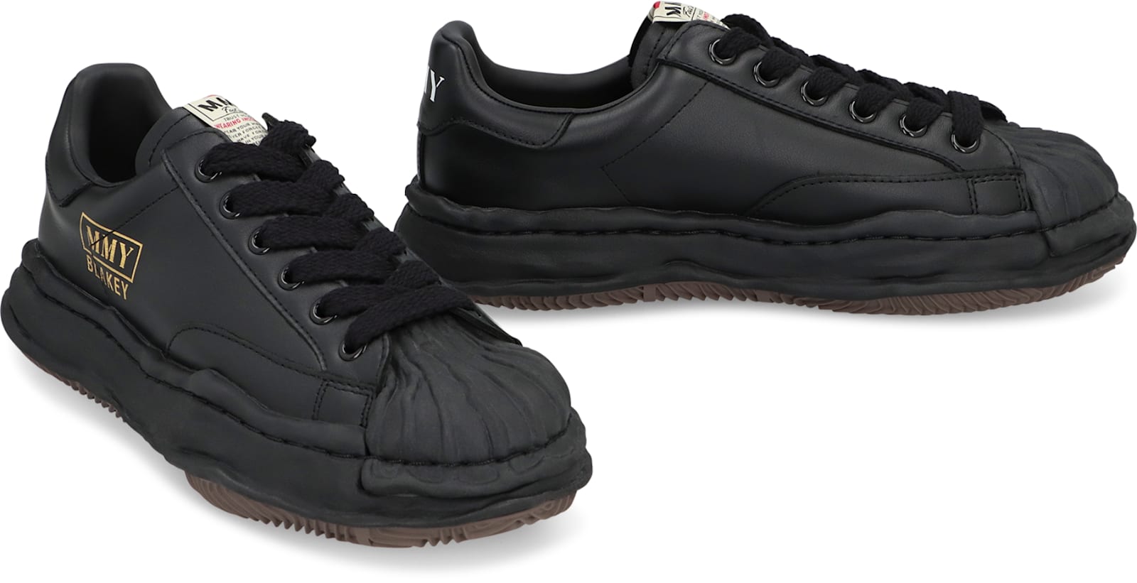 Miharayasuhiro Maison Mihara Yasuhiro Blakey Leather Low-top Sneakers In Black
