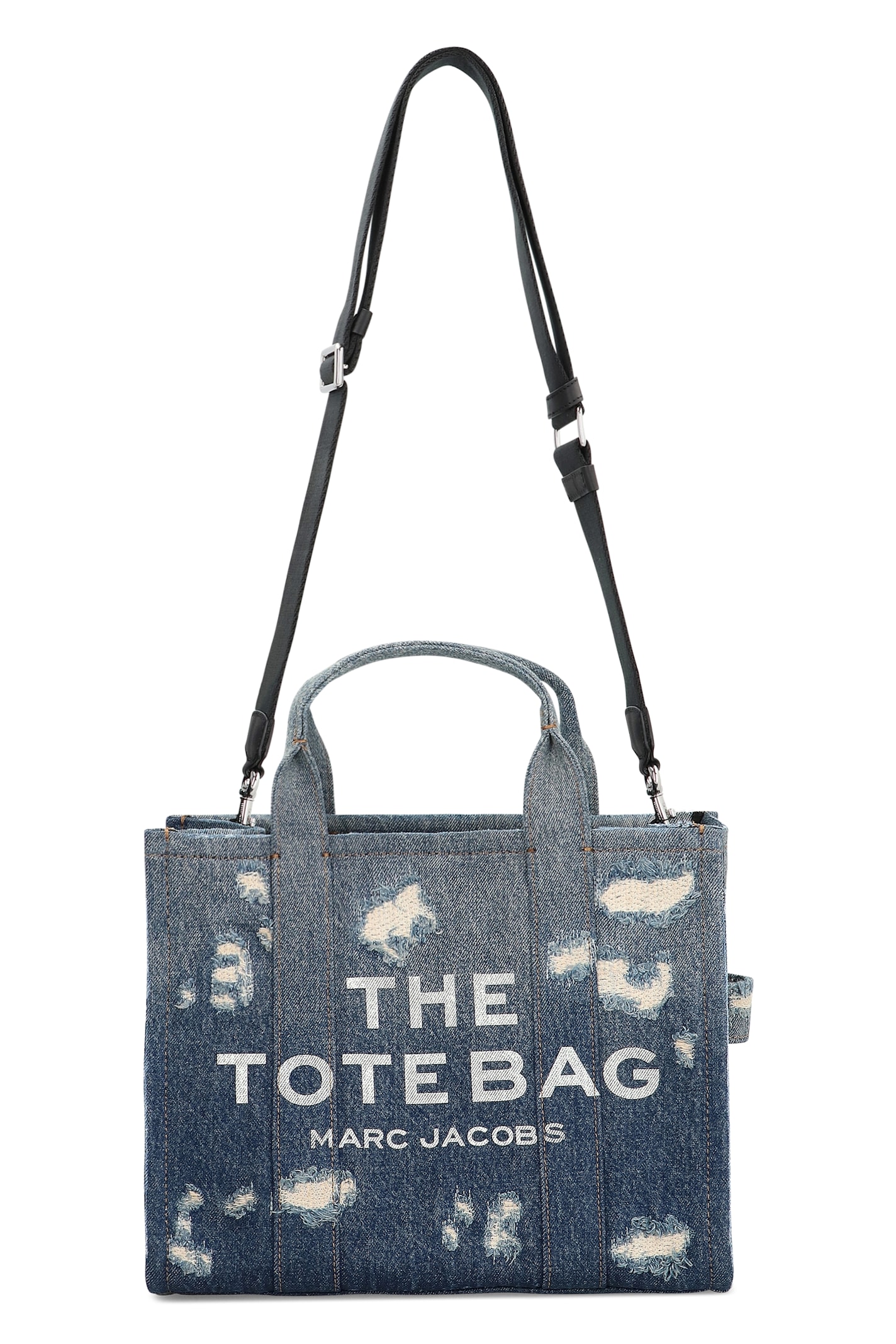 Marc Jacobs The Rip And Repair Denim Medium Tote Bag In Multi