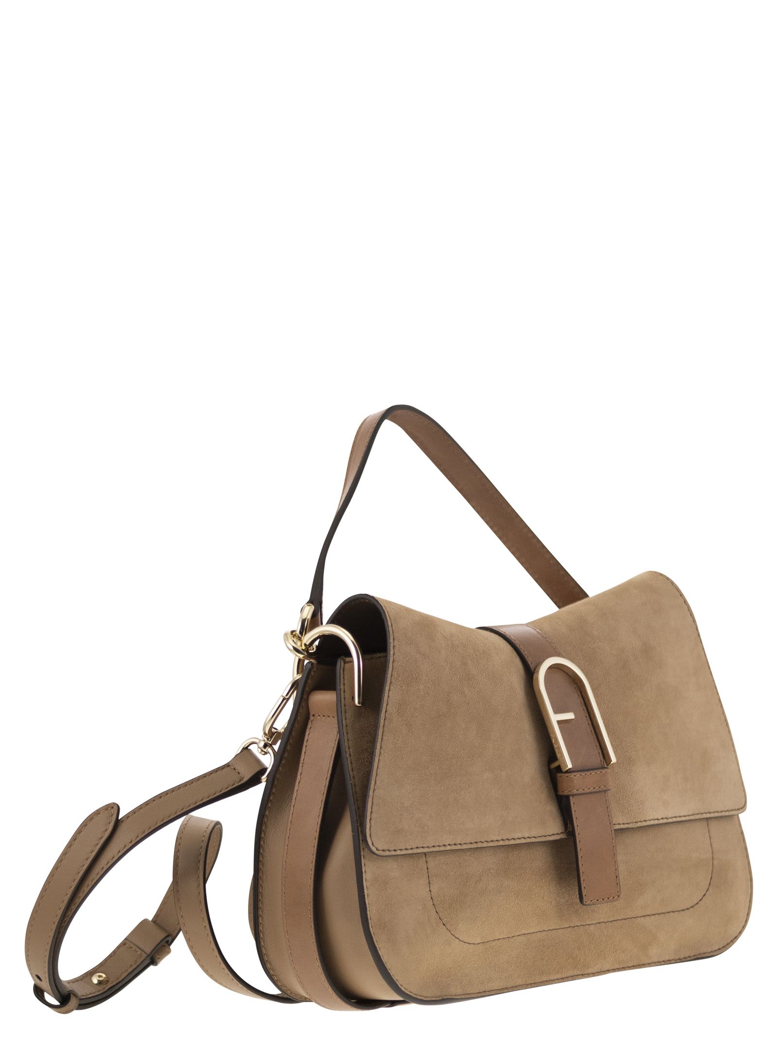 Shop Furla Flow M - Cross Body Bag In Sand