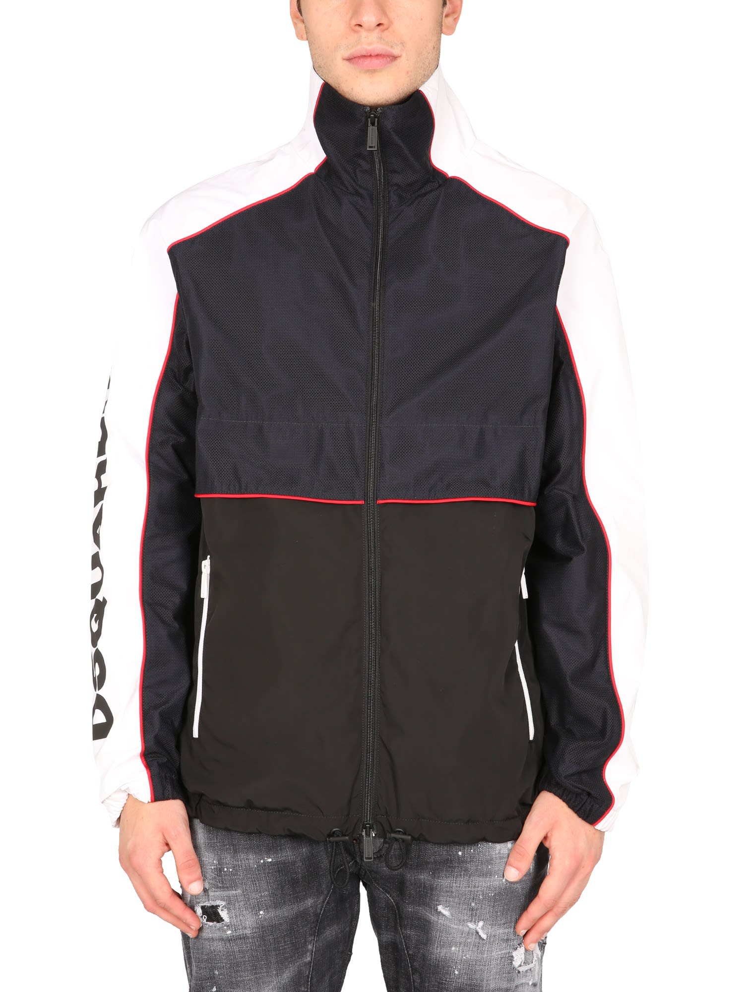 Dsquared2 Combo Motorcycle Jacket With Logo