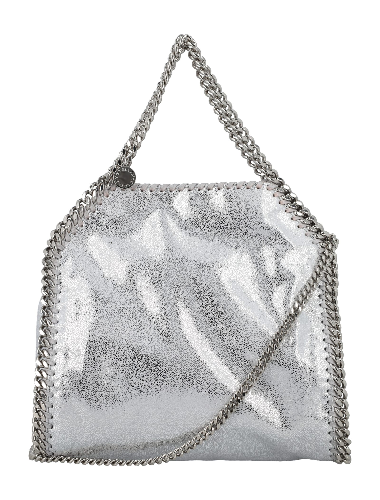 Stella Mccartney Falabella Tiny Tote Bag In Silver