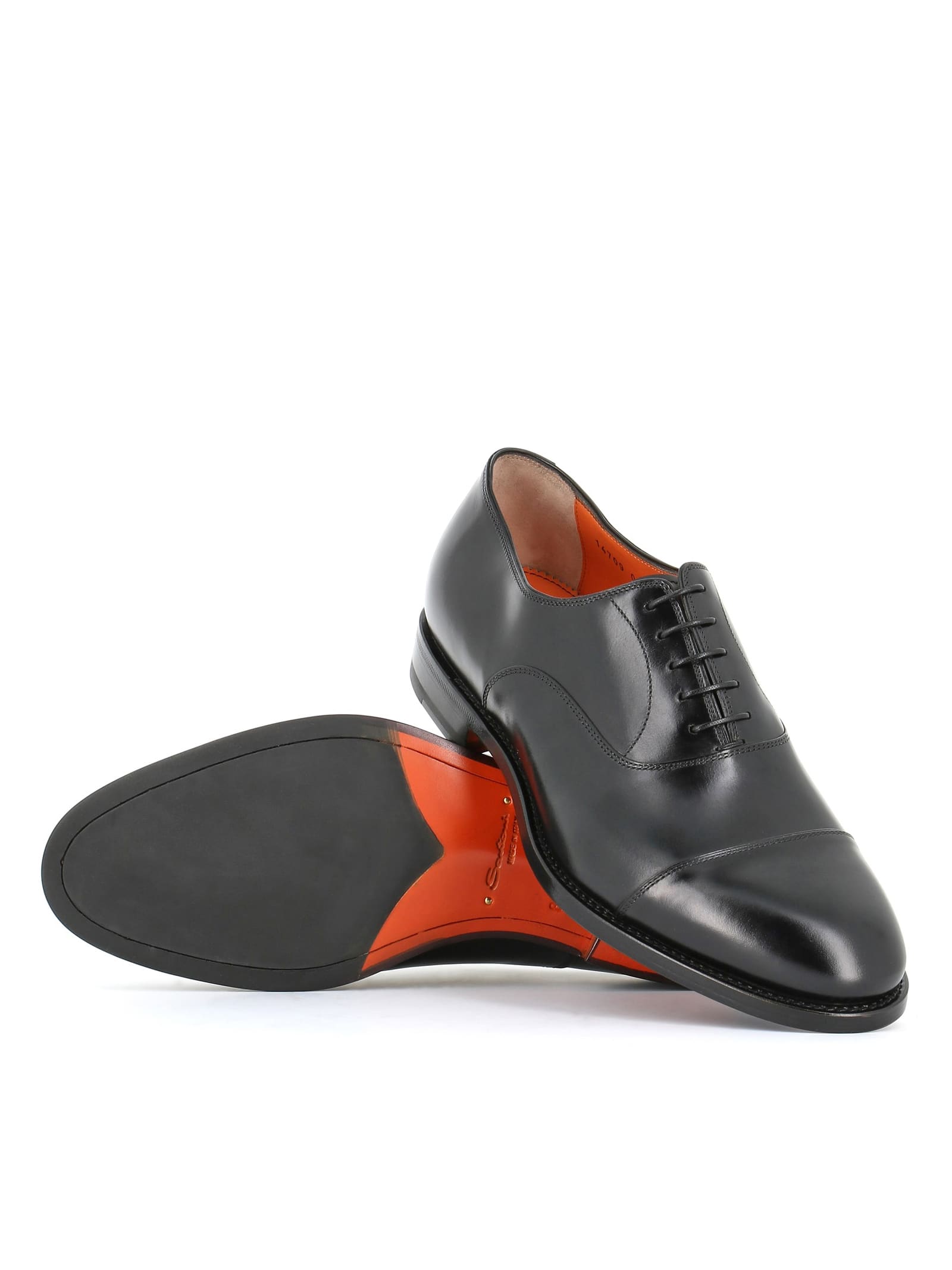 Shop Santoni Oxford Colin 14709 In Black