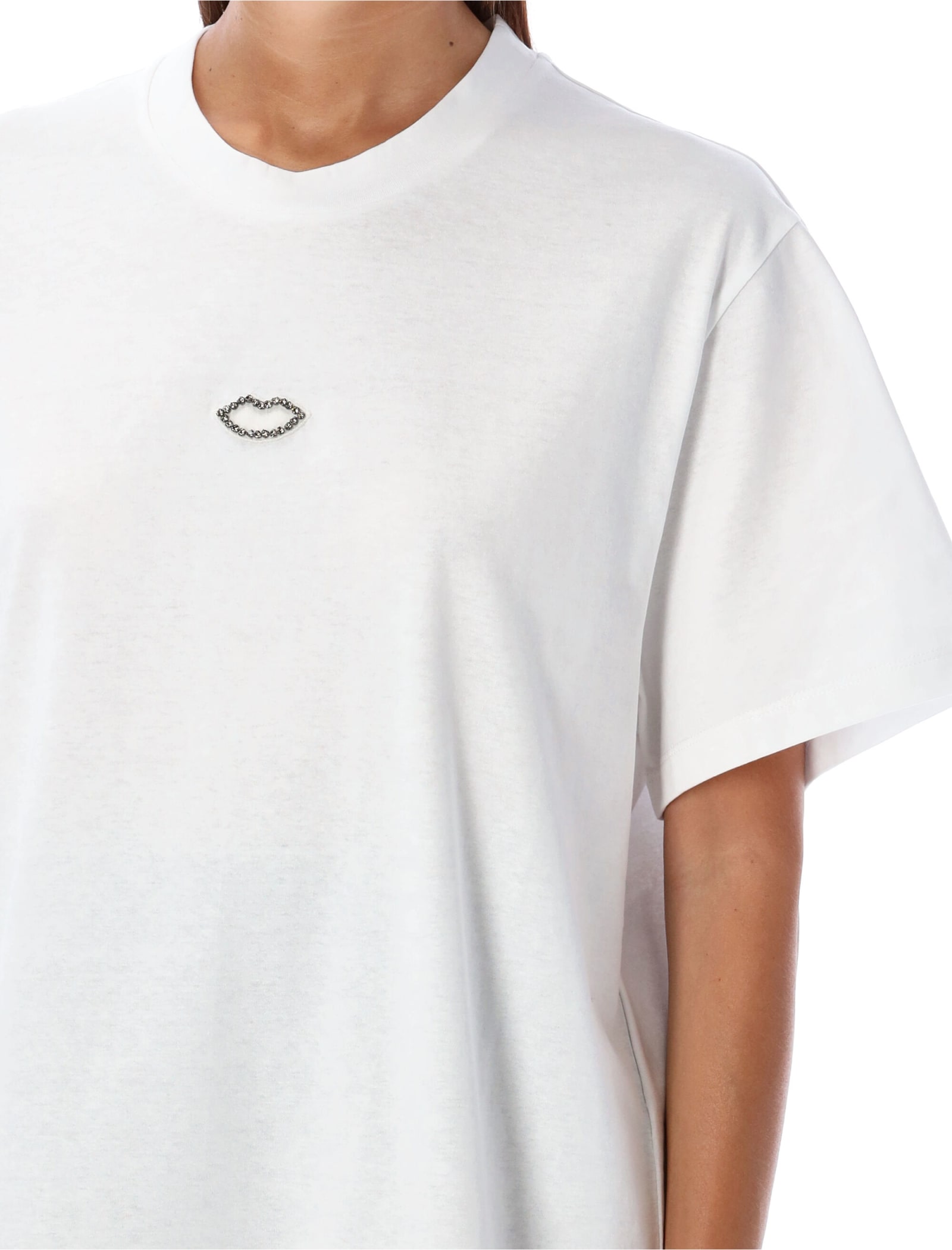 Stella Mccartney Women's Crystal Lips T-shirt In Pure White