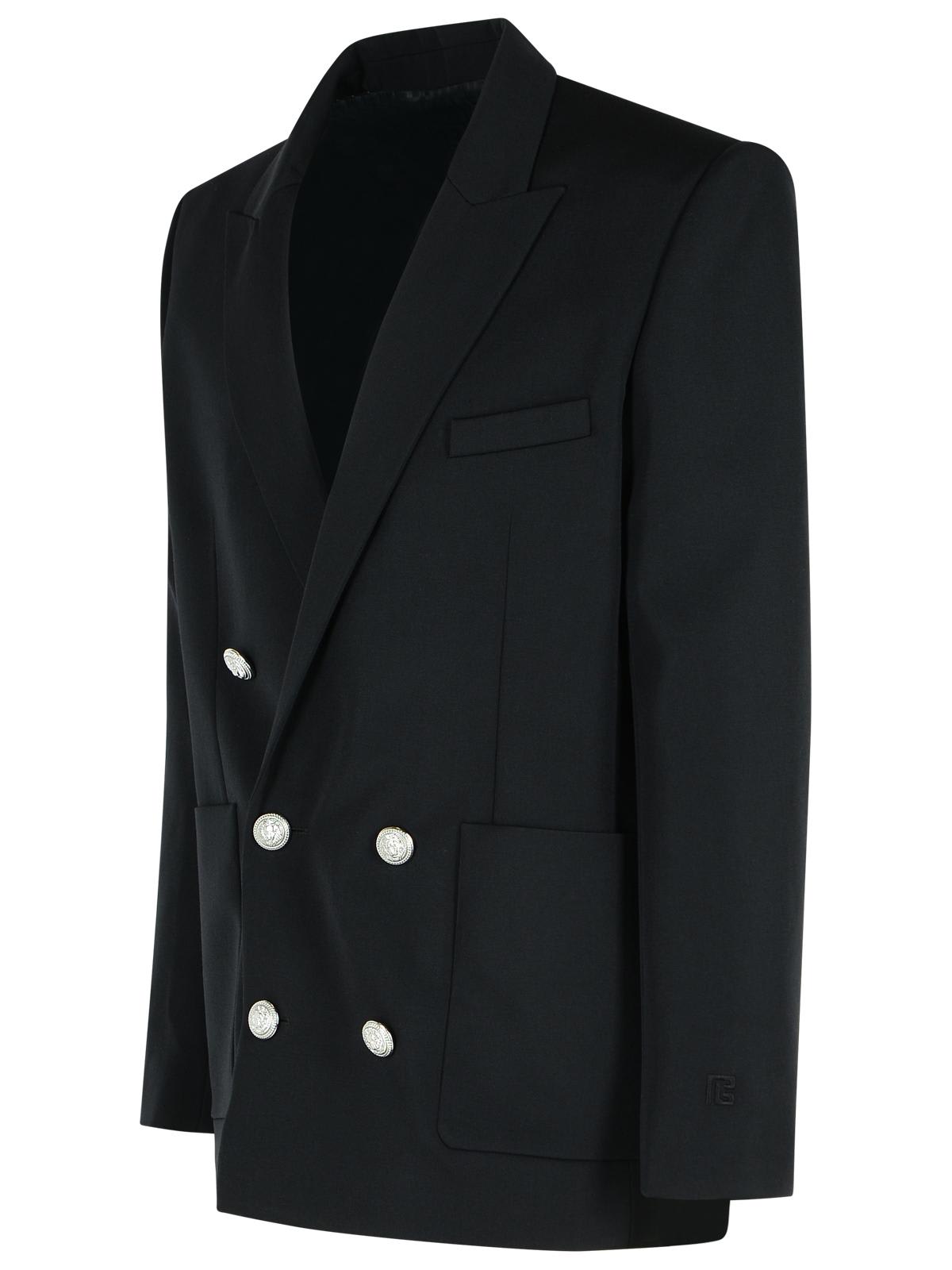 Balmain Black Virgin Wool Blazer In Black