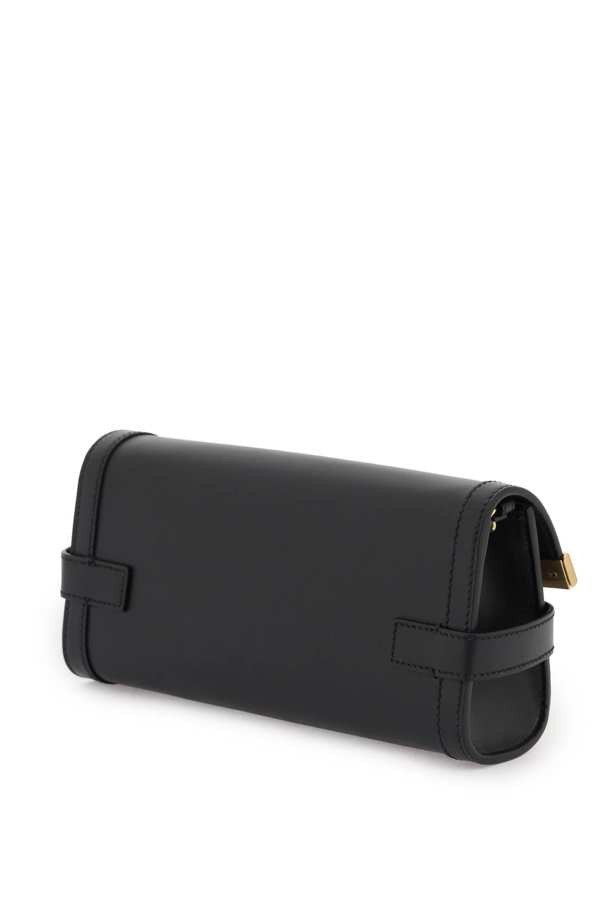 Balmain Bbuzz 23 Clutch In Black Leather In Black