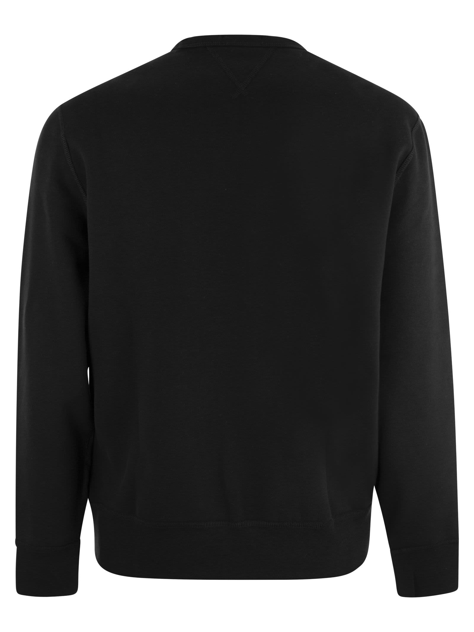 Shop Polo Ralph Lauren Crew-neck Sweatshirt With Logo Sweater In Nero