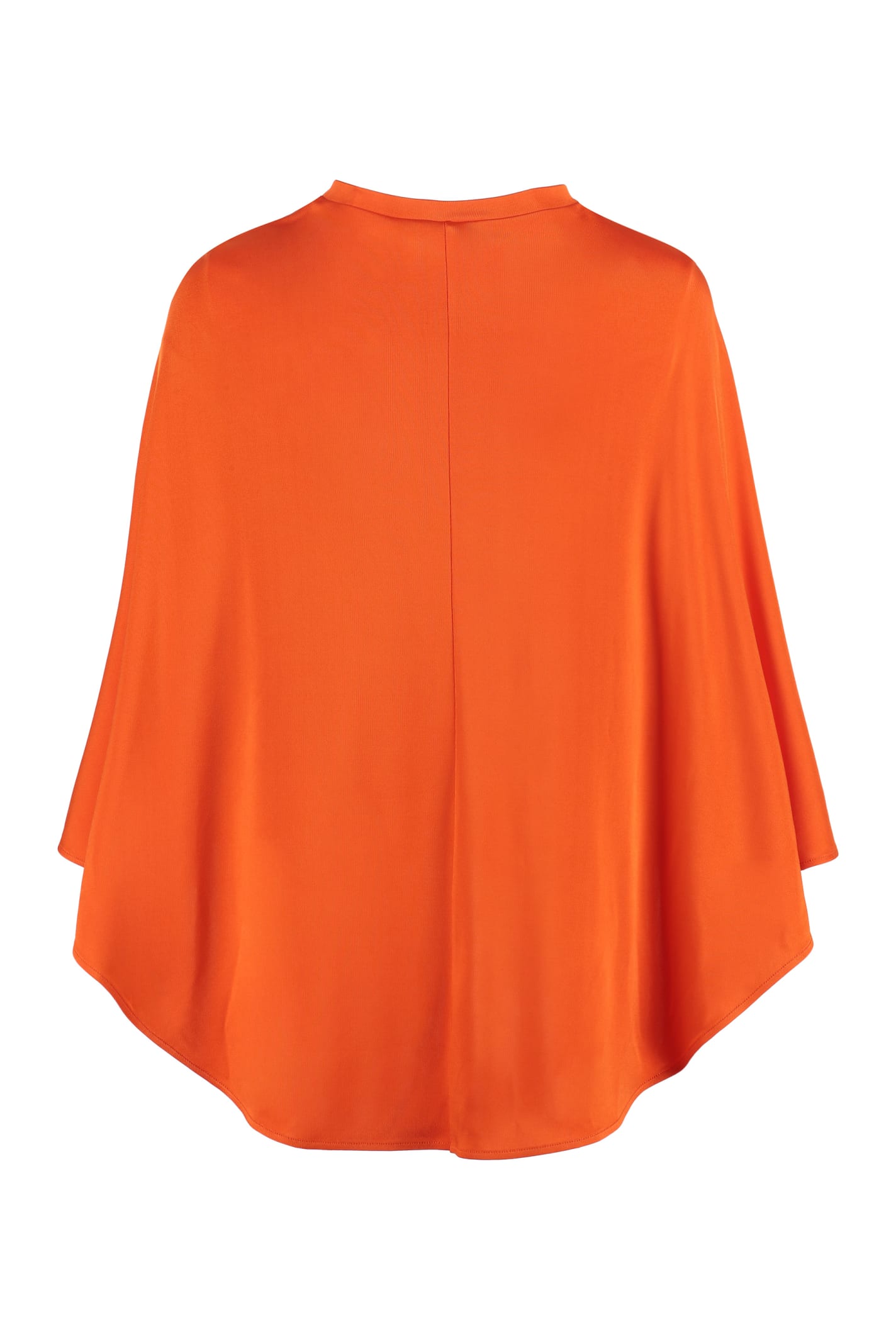Shop Stella Mccartney Asymmetric Wool Cape In Orange